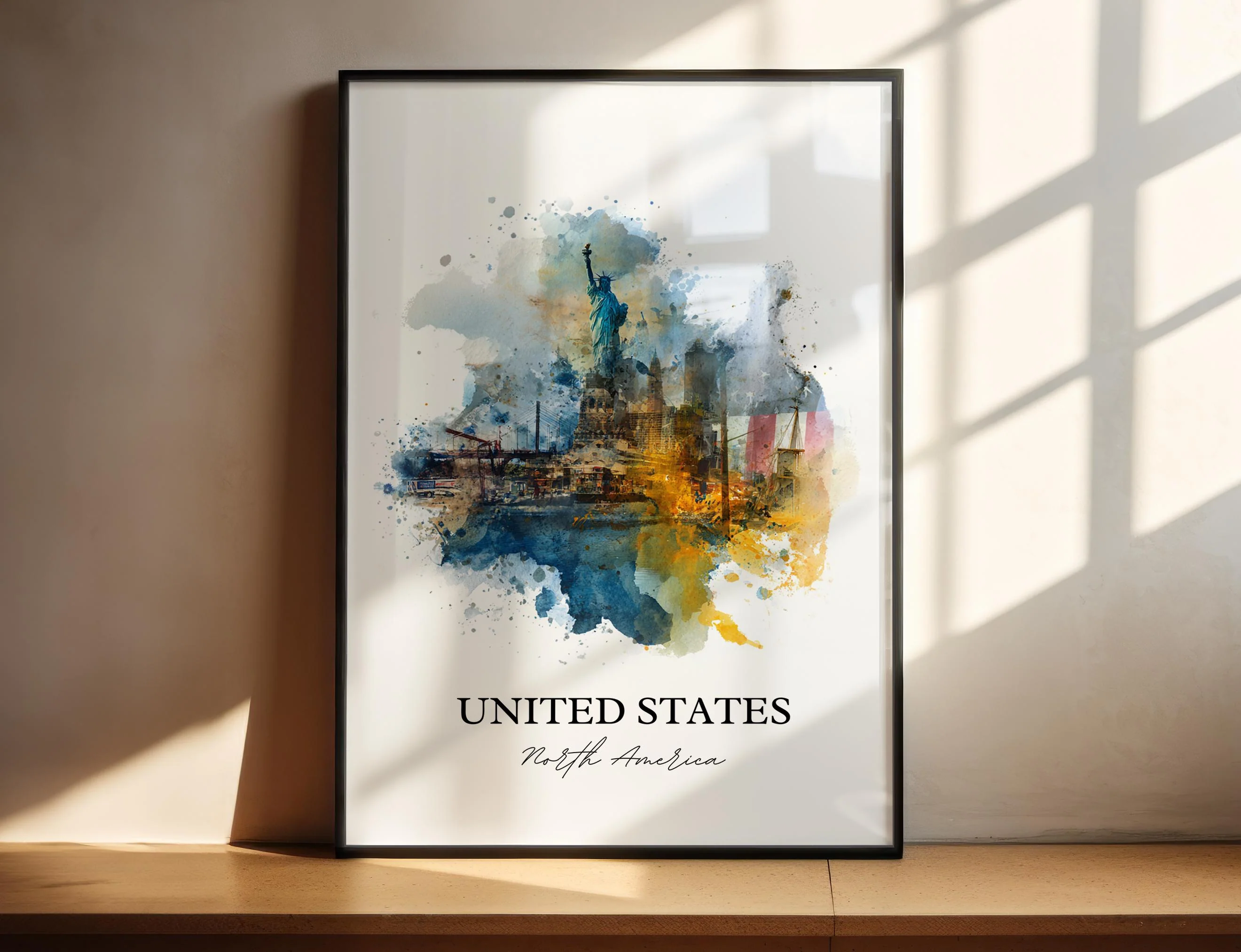 United States, USA – Watercolor Art Print