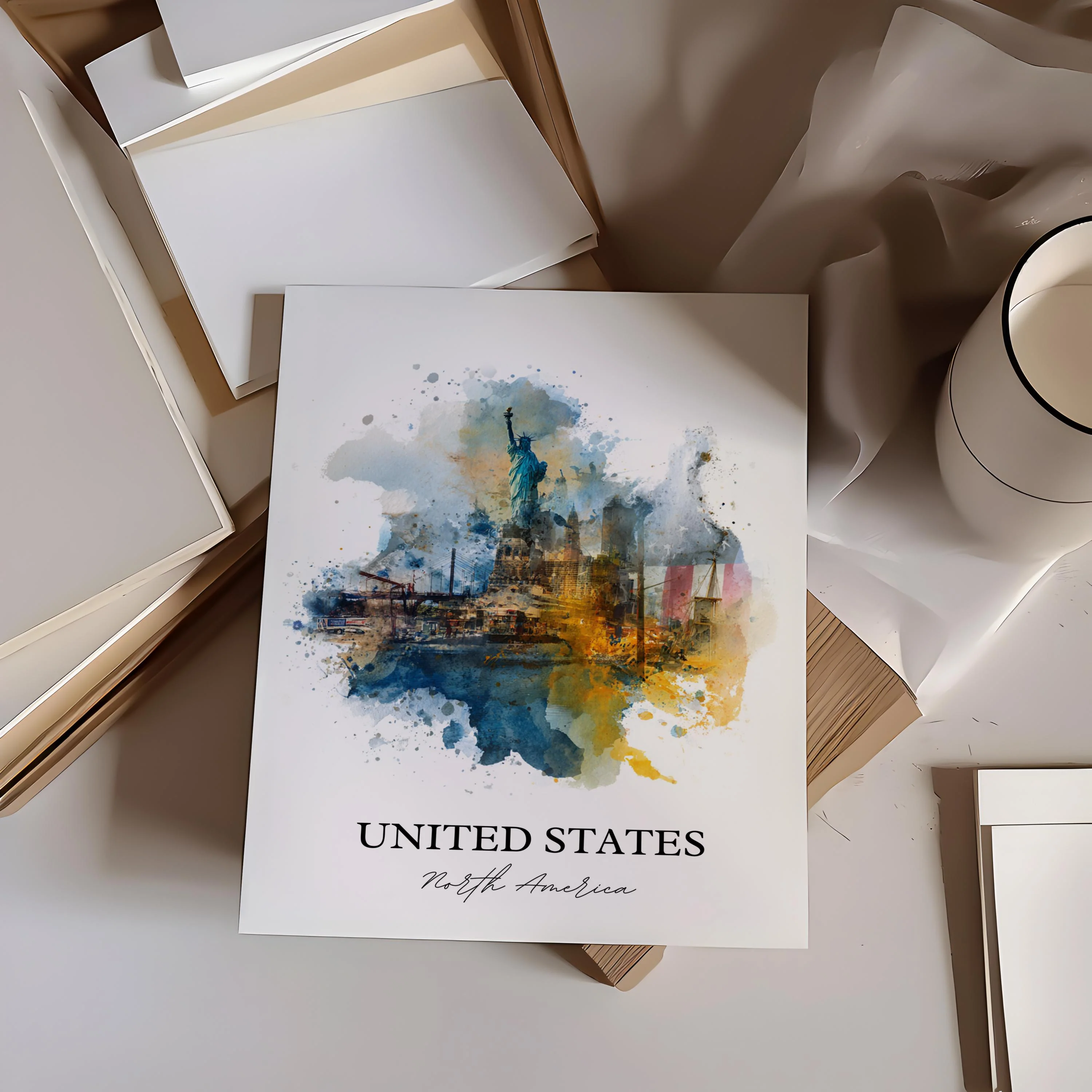 United States, USA – Watercolor Art Print - Image 6