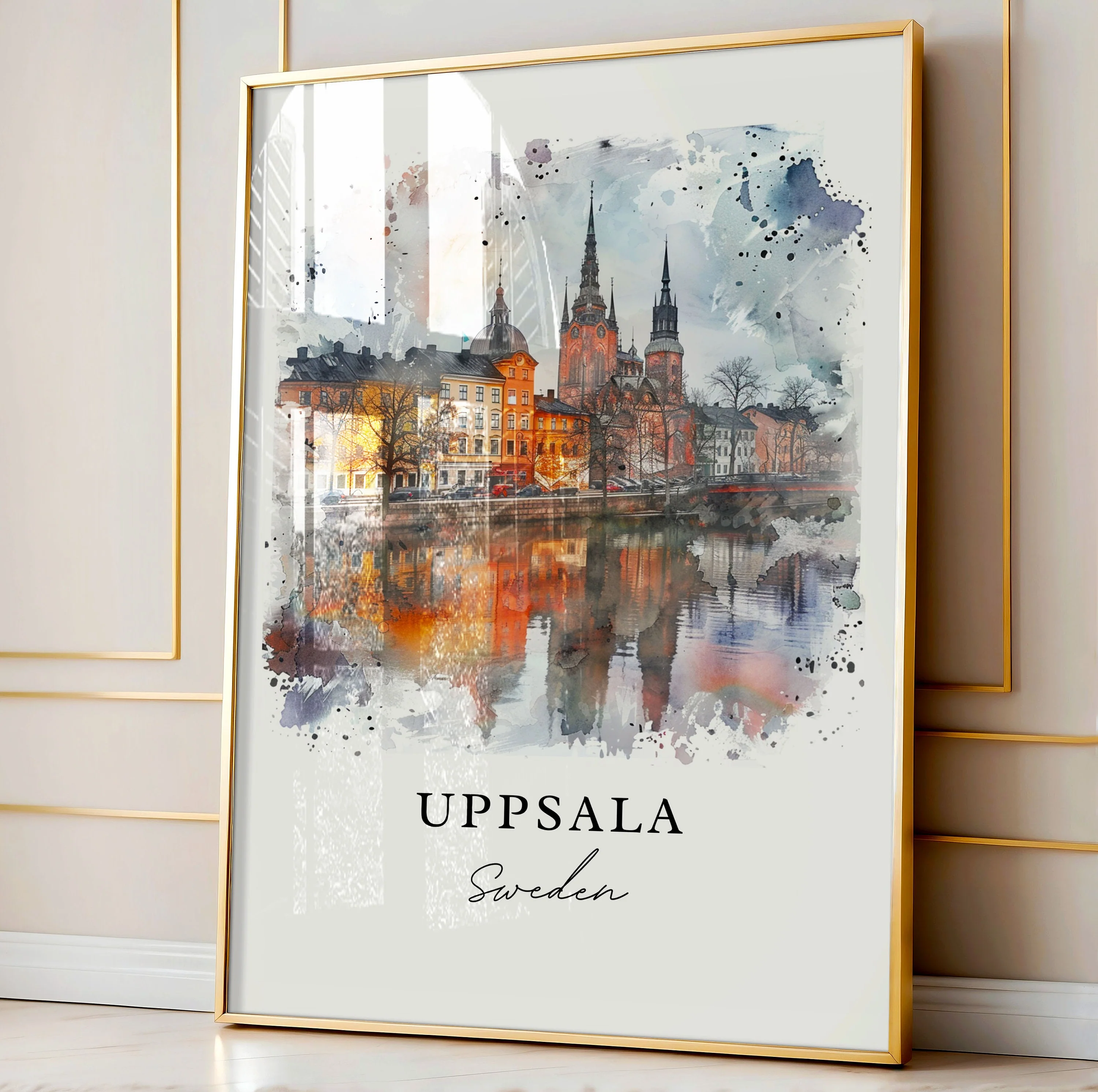 Uppsala, Sweden – Watercolor Art Print - Image 4