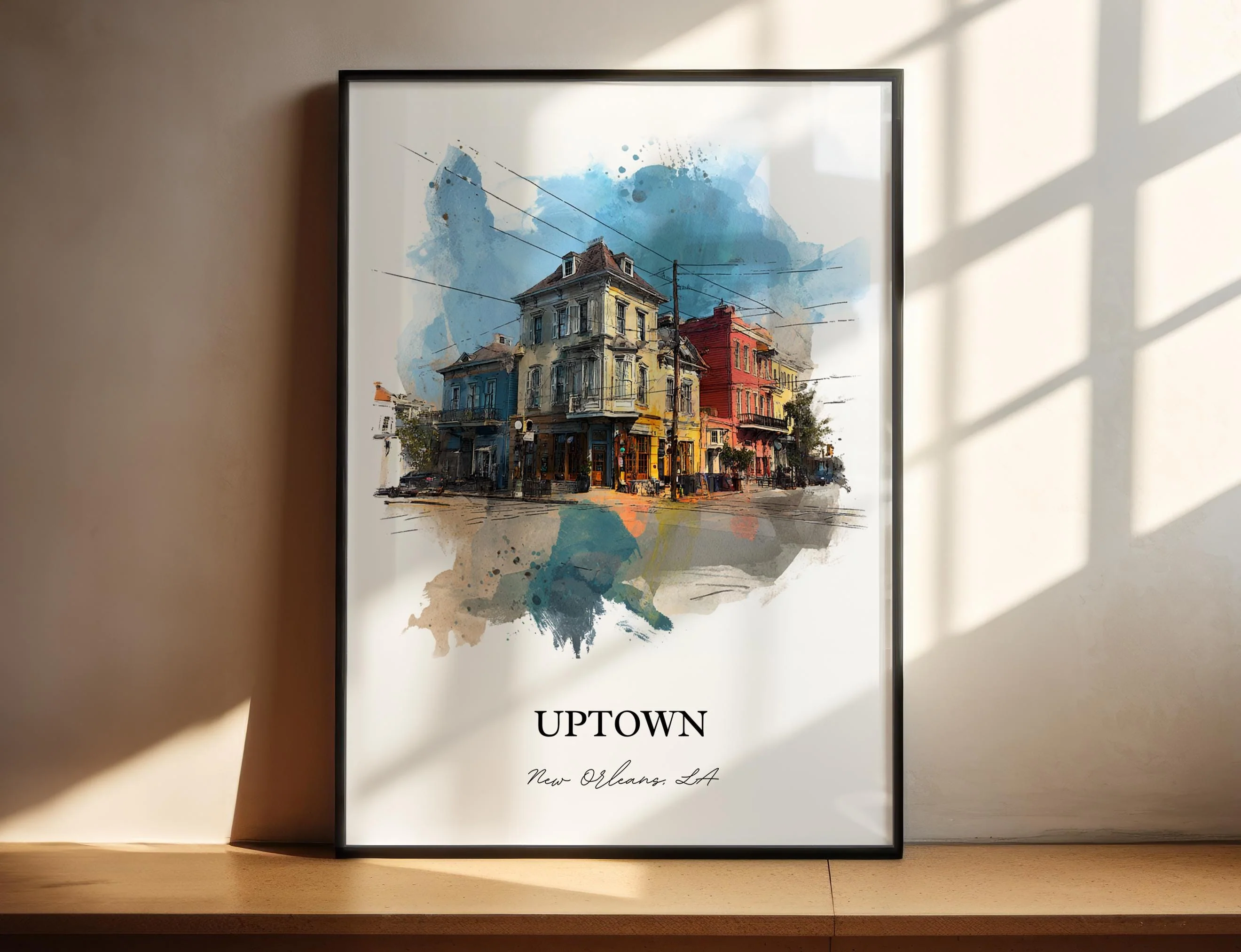 Uptown New Orleans, Louisiana – Watercolor Art Print