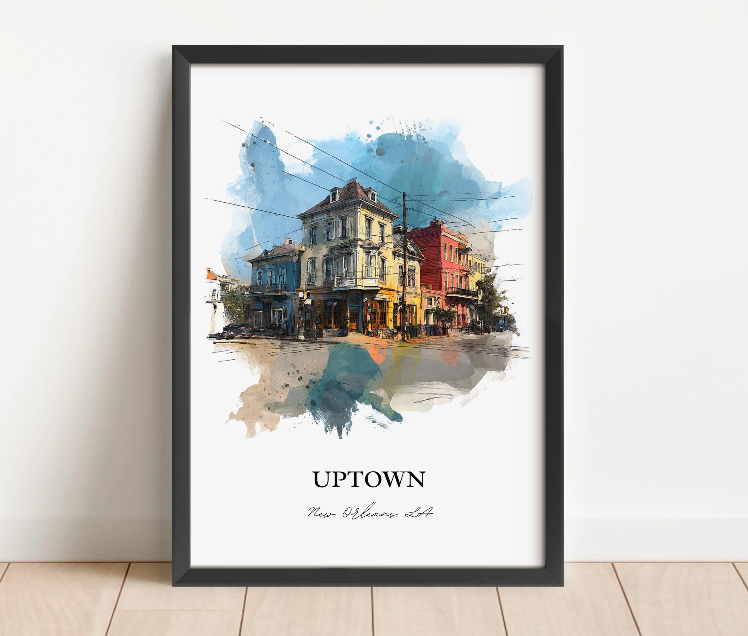 Uptown New Orleans, Louisiana – Watercolor Art Print - Image 3