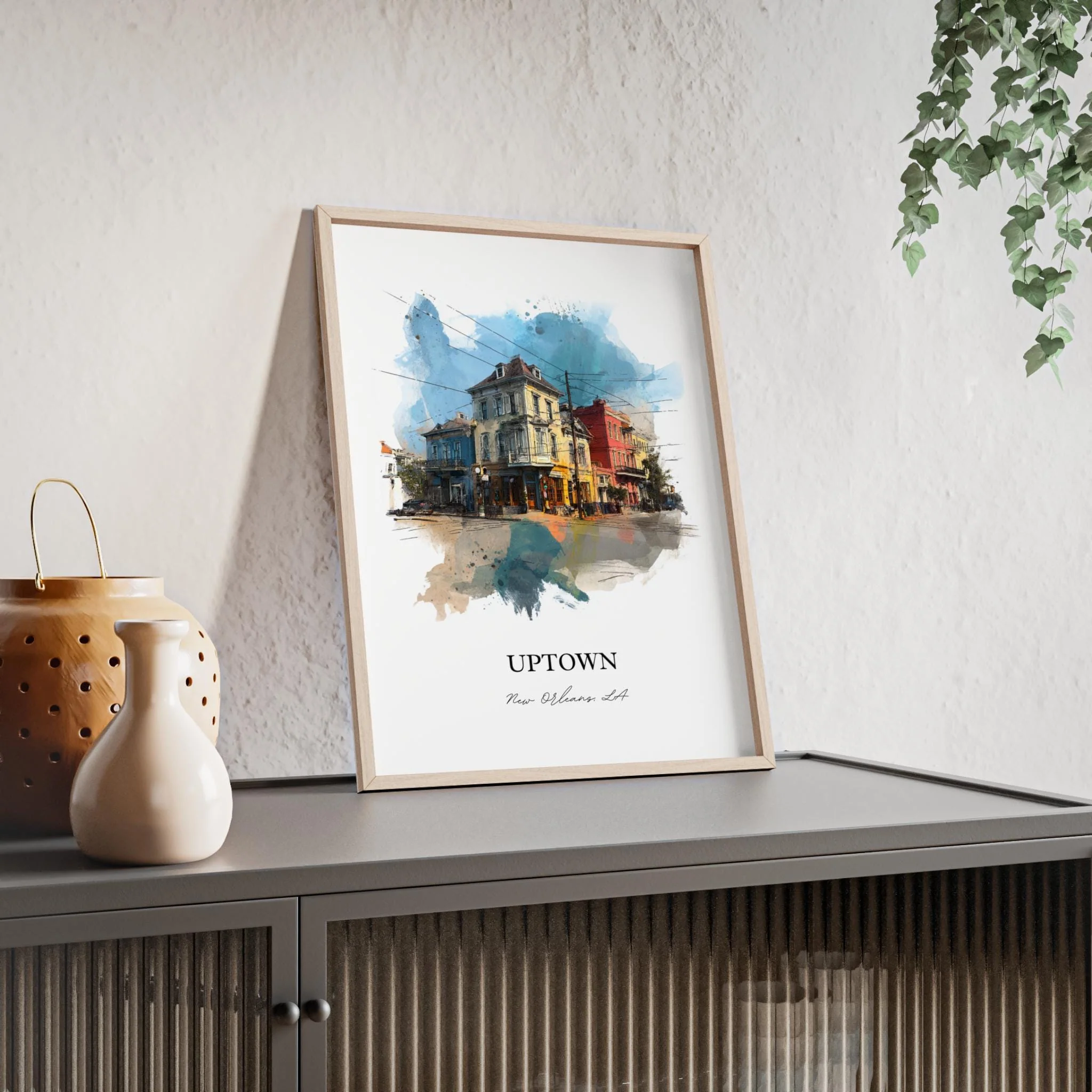 Uptown New Orleans, Louisiana – Watercolor Art Print - Image 4