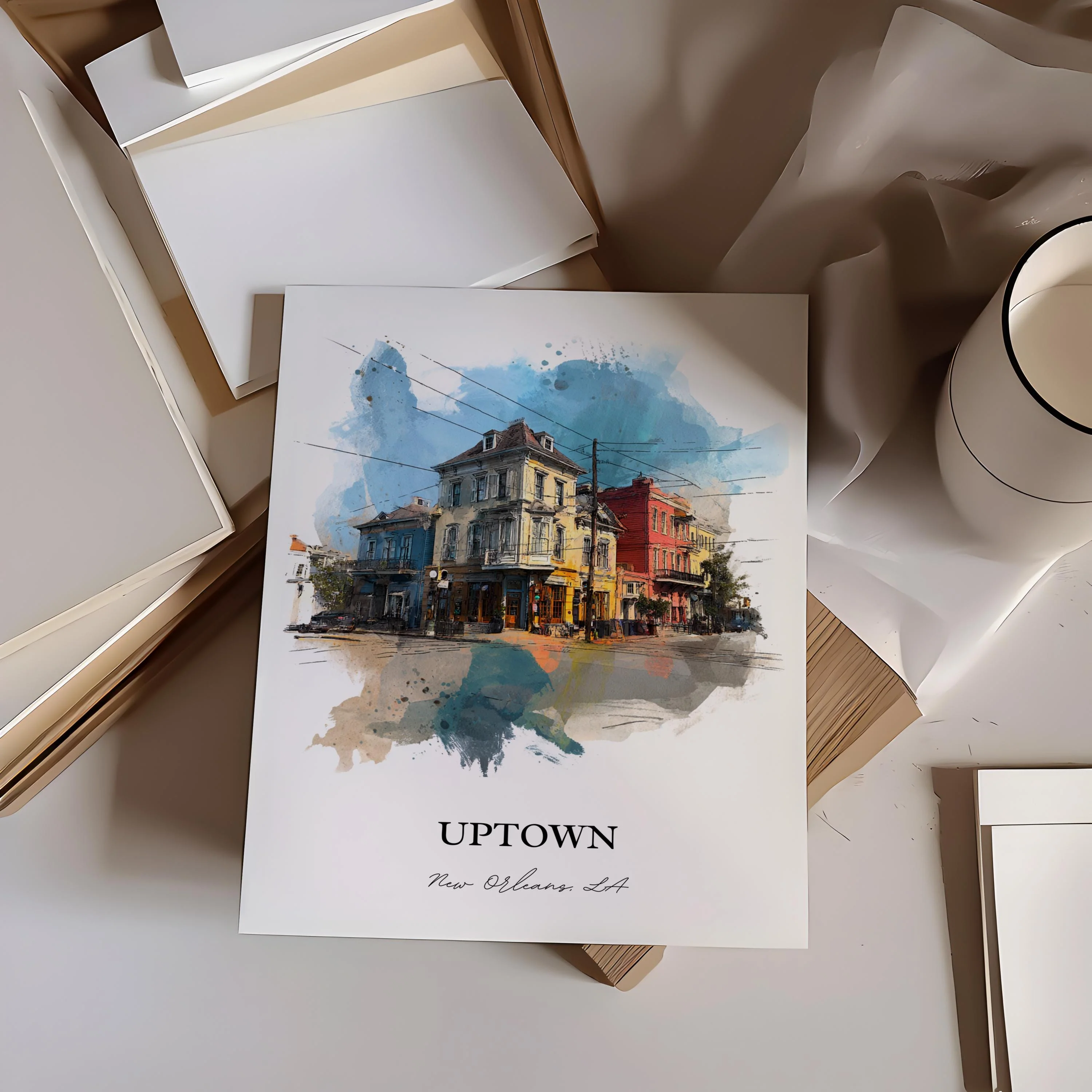Uptown New Orleans, Louisiana – Watercolor Art Print - Image 5
