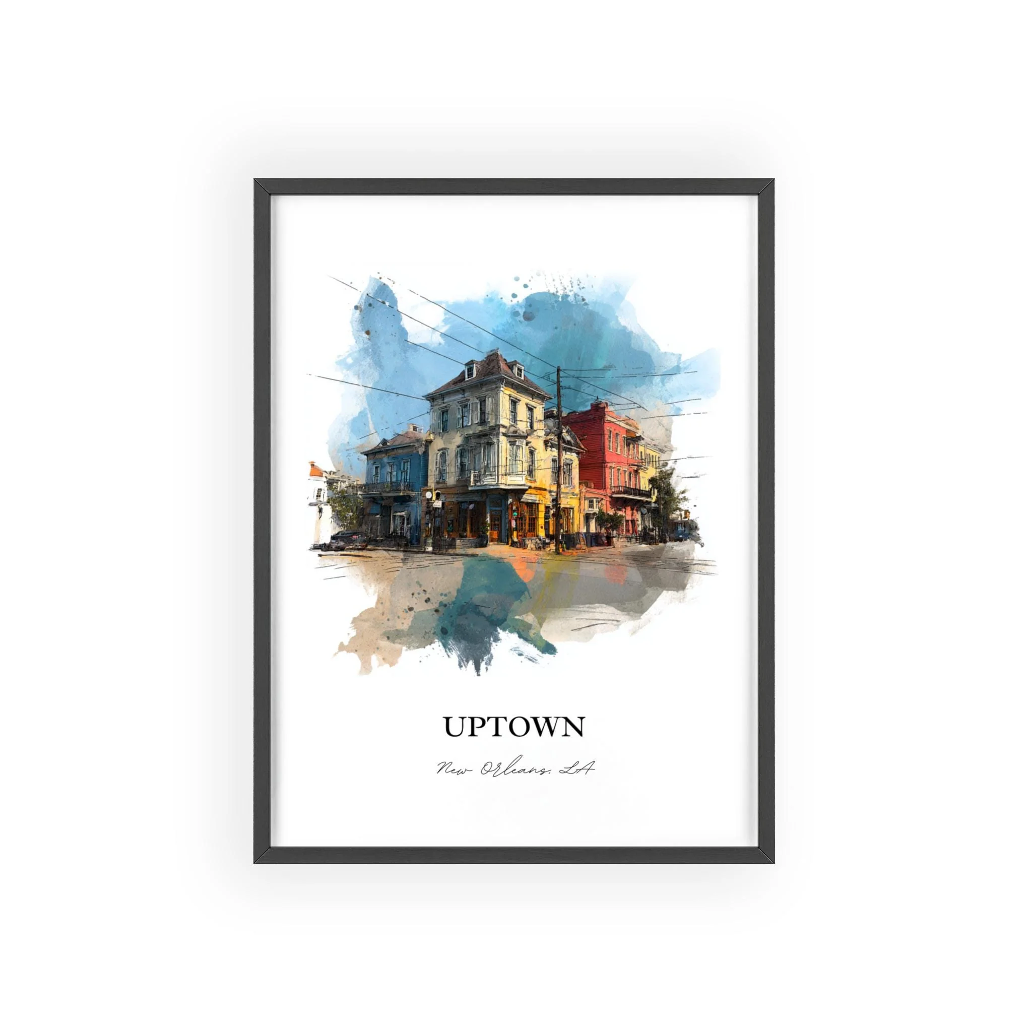 Uptown New Orleans, Louisiana – Watercolor Art Print - Image 9