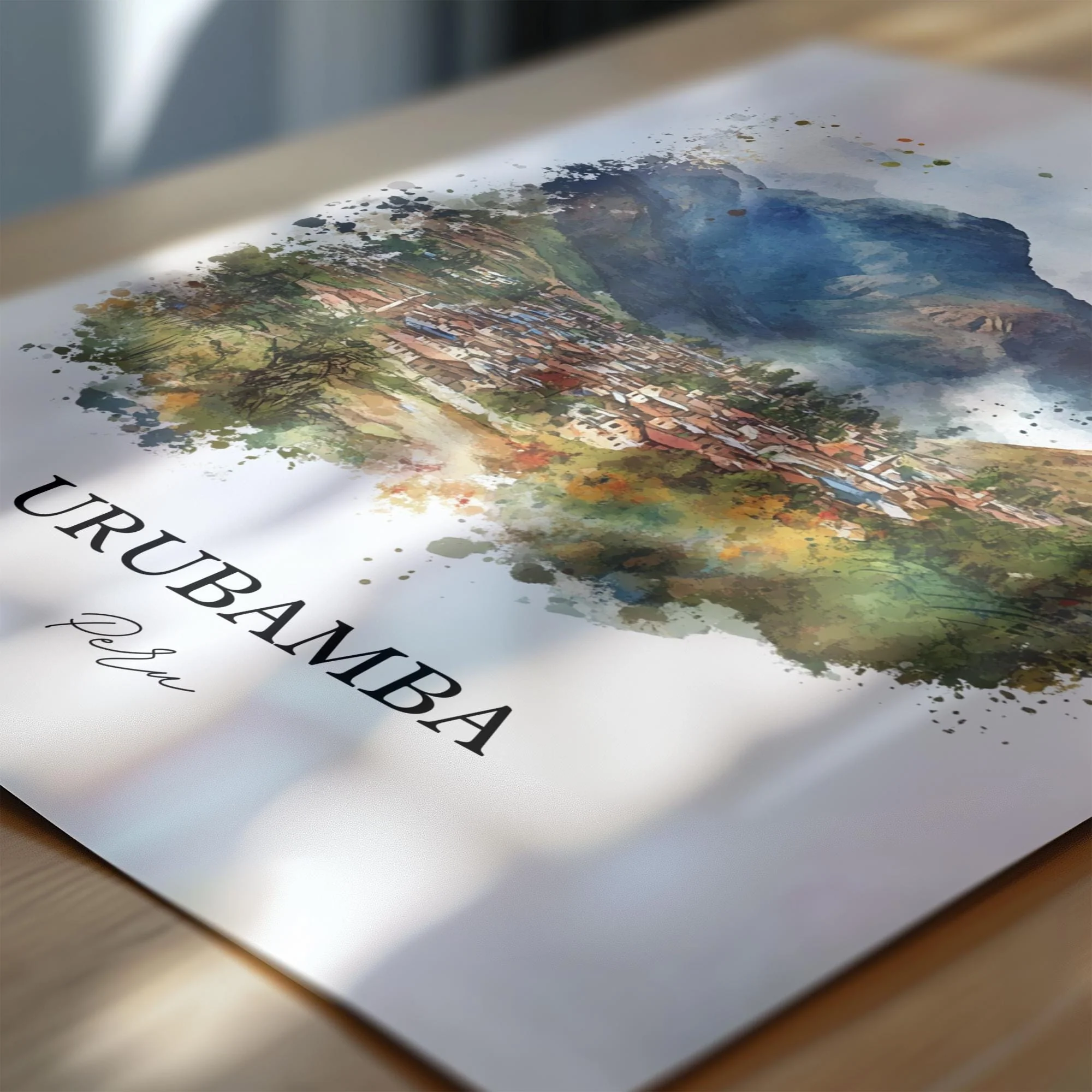 Urubamba, Peru – Watercolor Art Print - Image 2