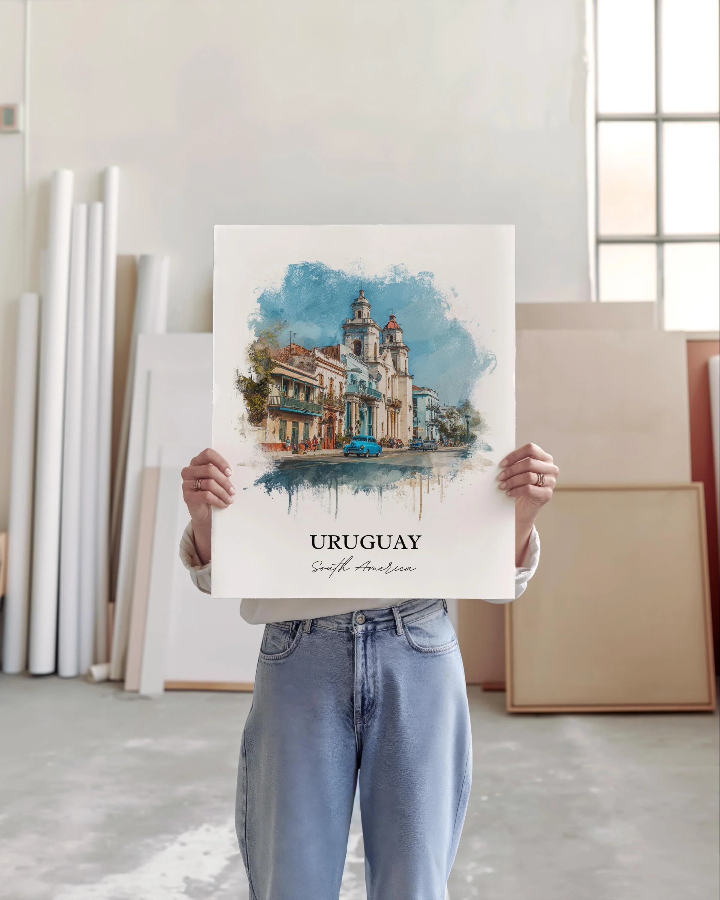 Uruguay, South America – Watercolor Art Print - Image 3