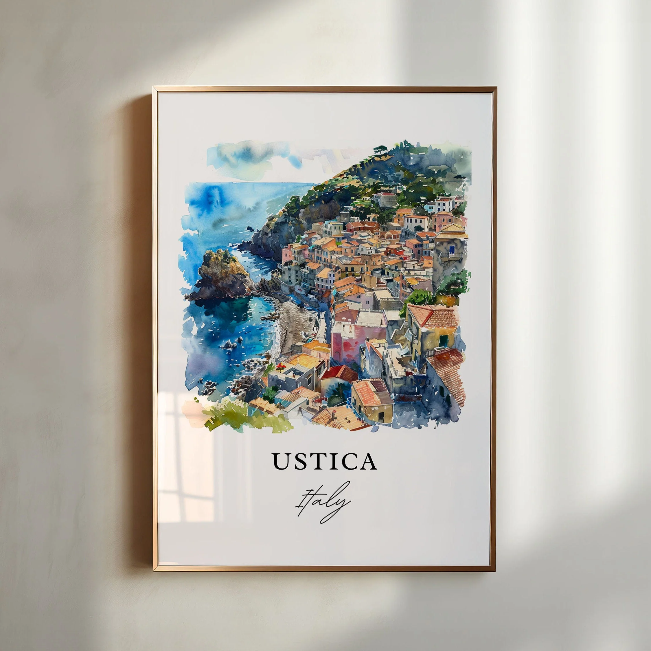 Ustica, Italy – Watercolor Art Print