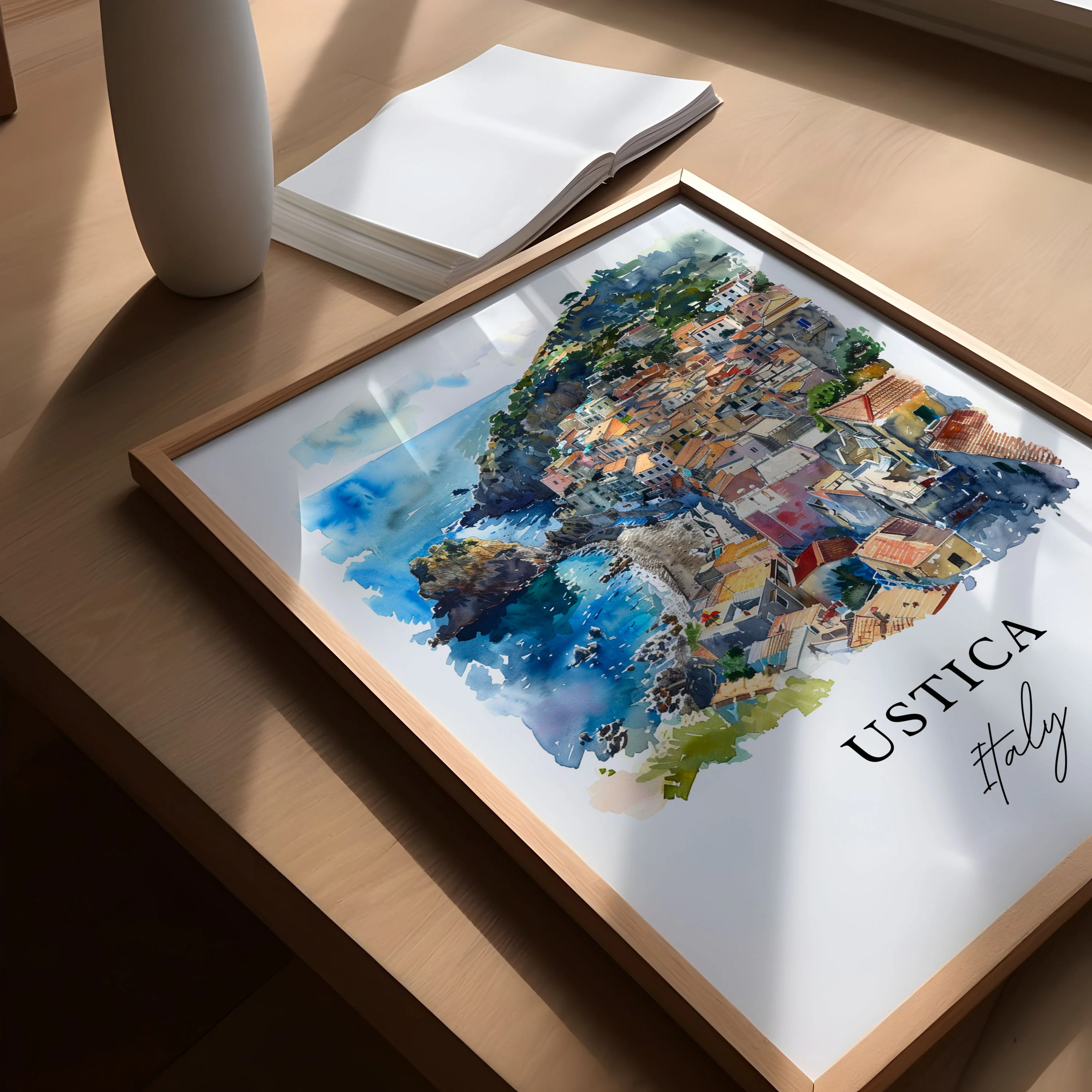 Ustica, Italy – Watercolor Art Print - Image 2