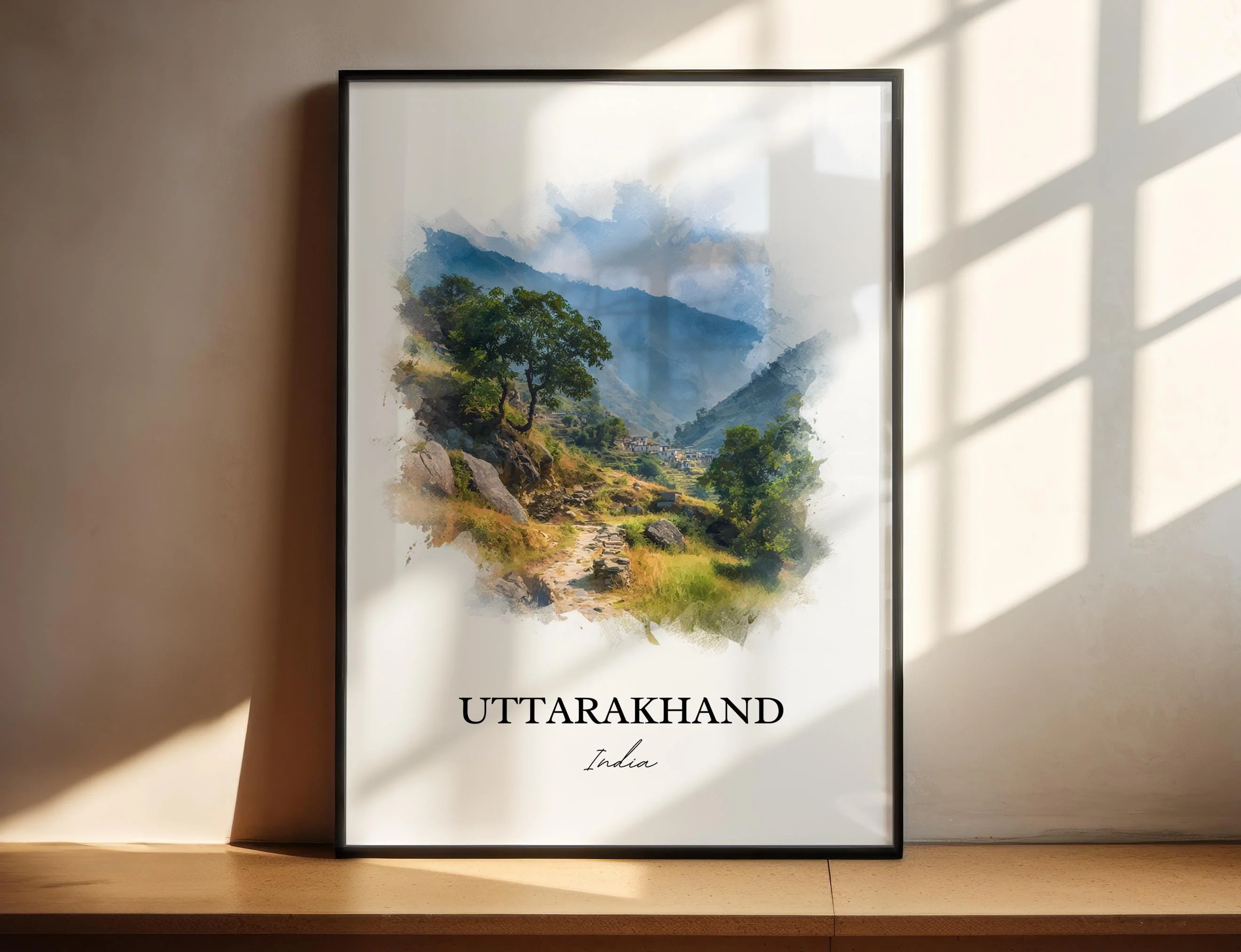 Uttarakhand, India – Watercolor Art Print
