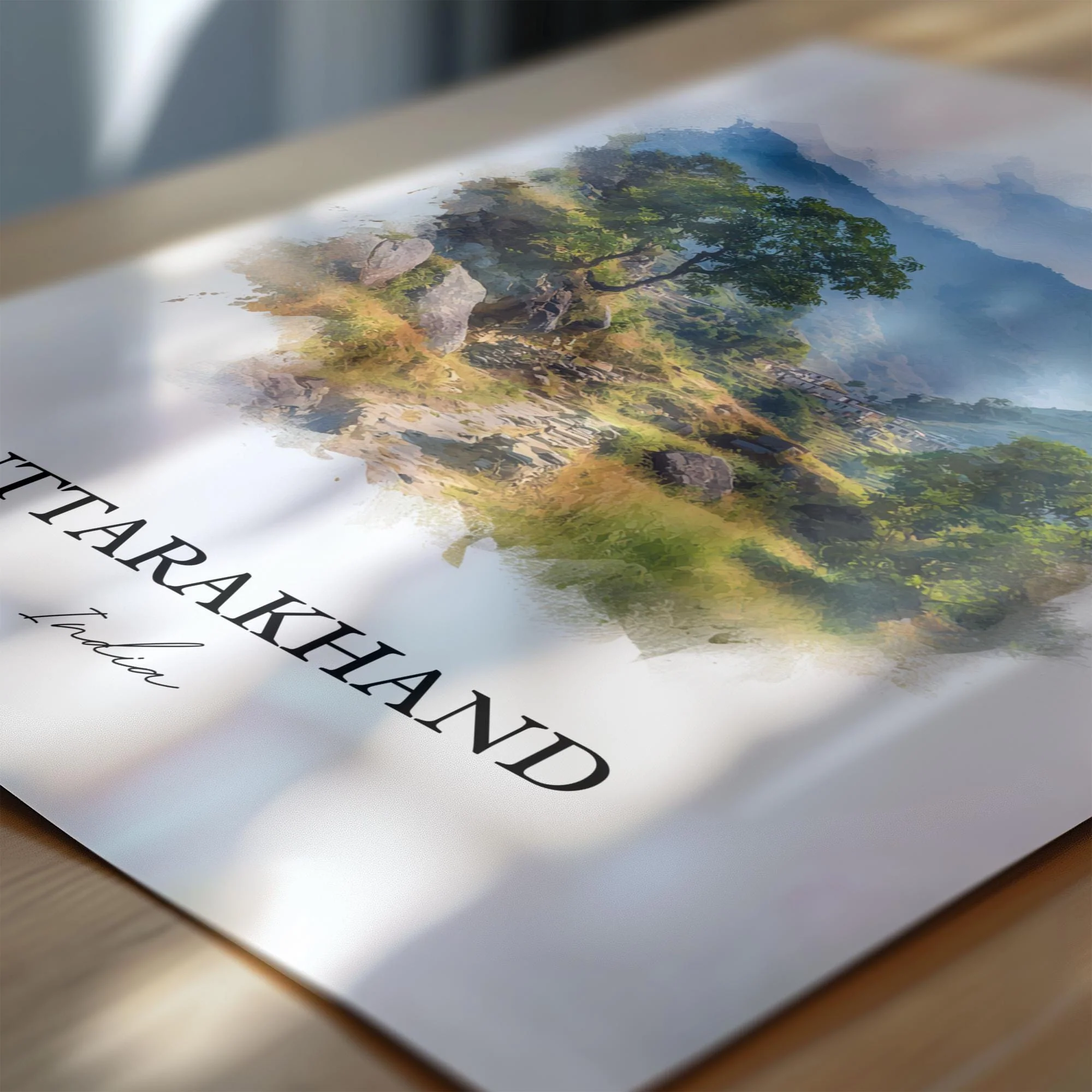 Uttarakhand, India – Watercolor Art Print - Image 2