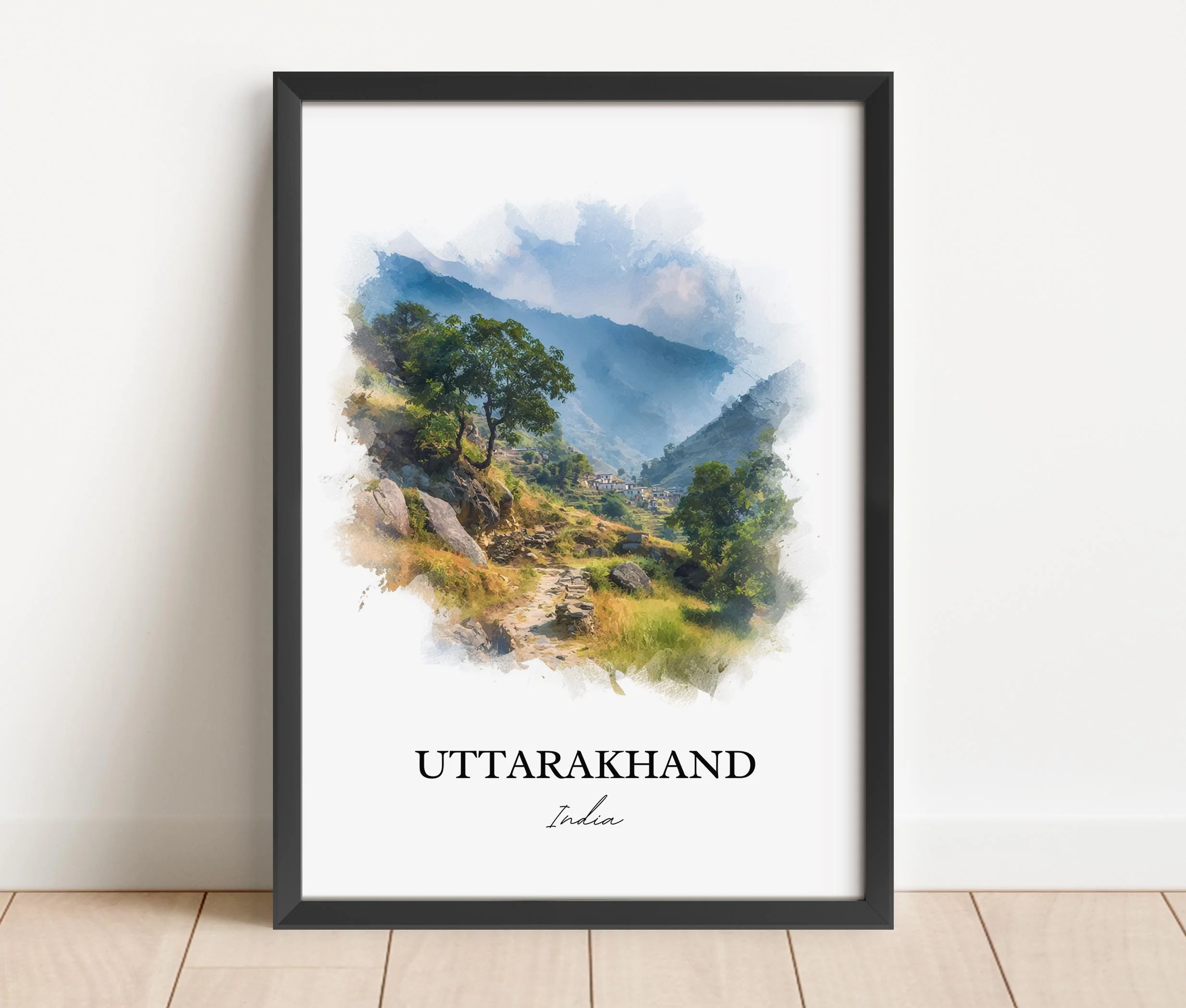 Uttarakhand, India – Watercolor Art Print - Image 6