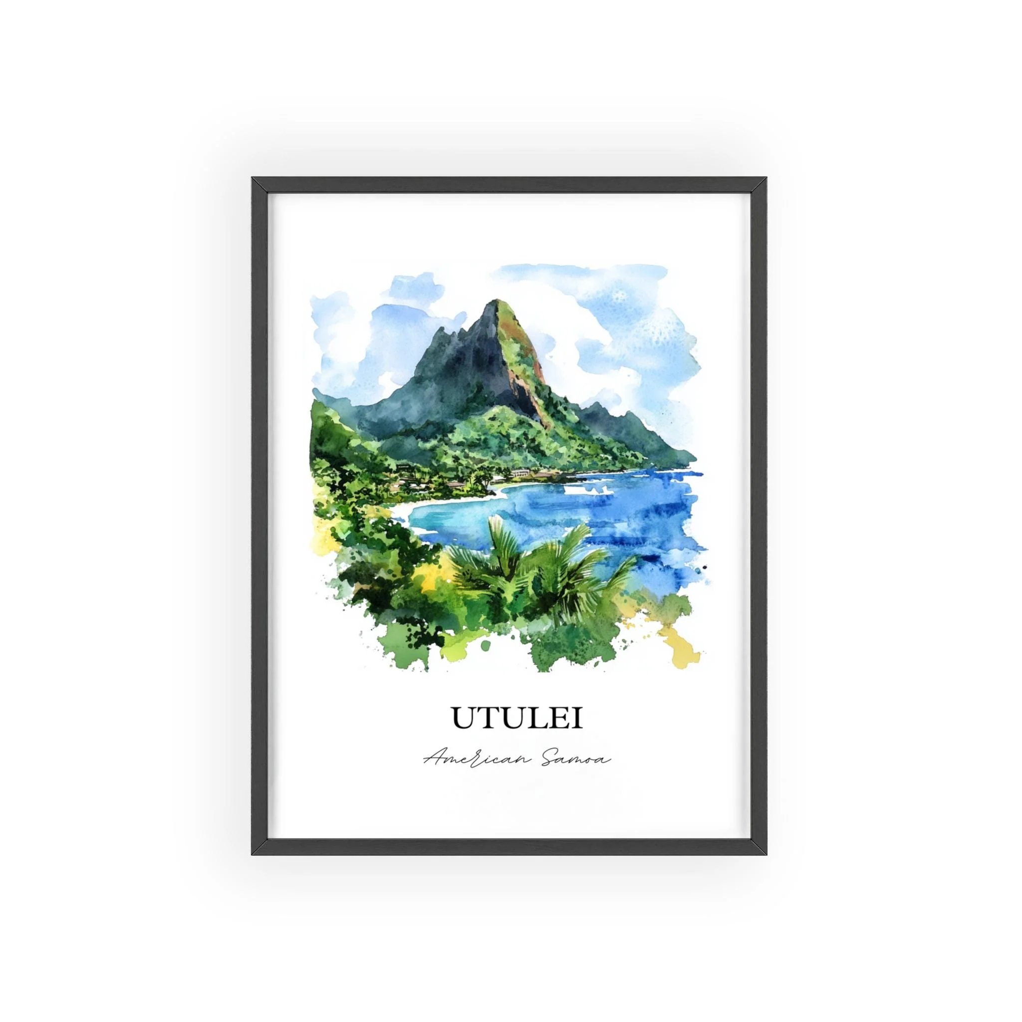 Utulei, American Samoa – Watercolor Art Print - Image 7