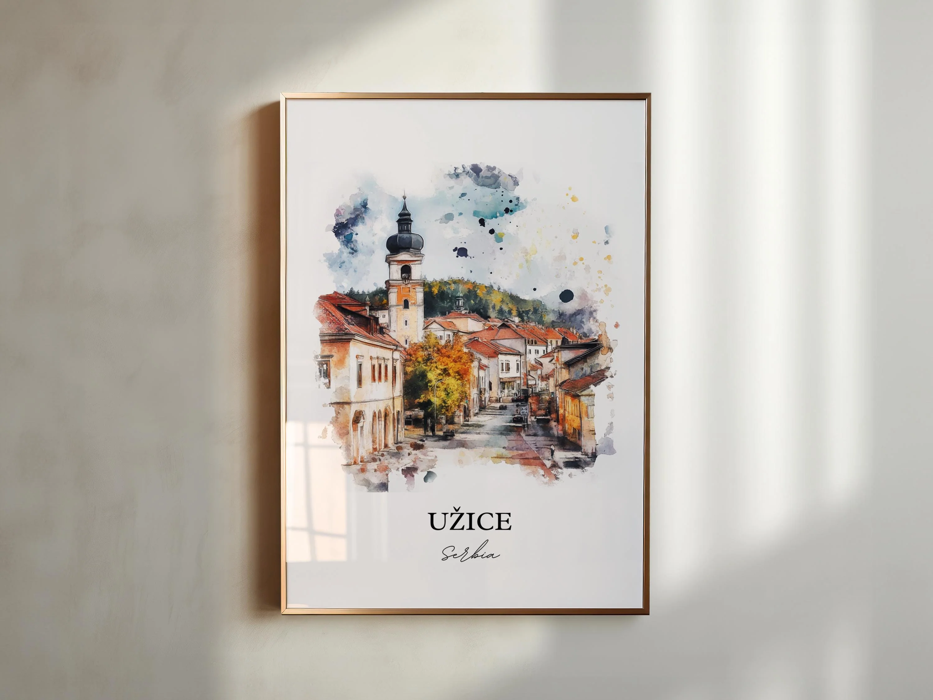Uzice, Serbia – Watercolor Art Print of Zlatibor District - Image 3