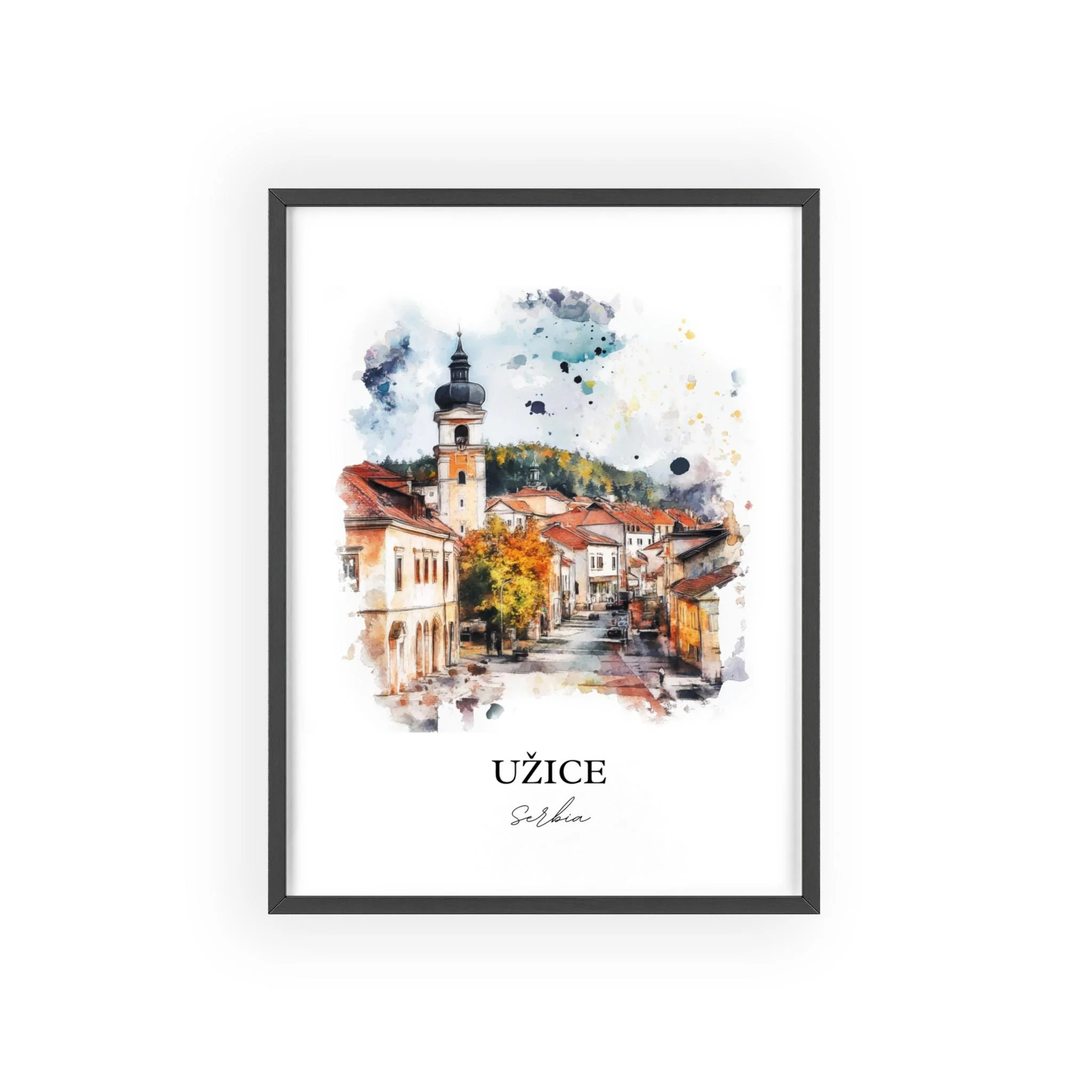 Uzice, Serbia – Watercolor Art Print of Zlatibor District - Image 7