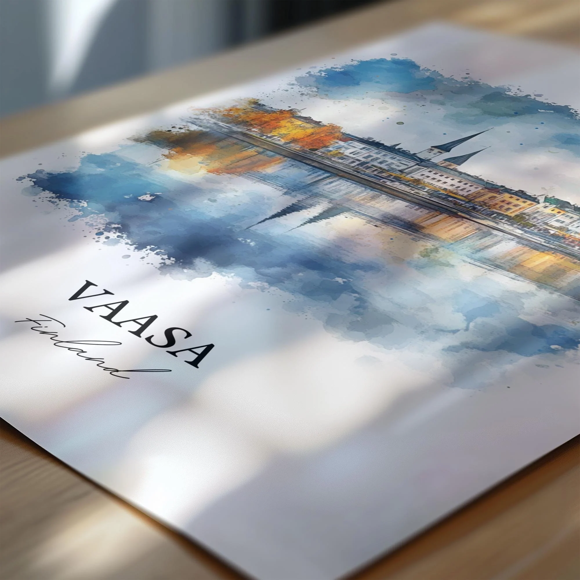 Vaasa, Finland – Watercolor Art Print - Image 2