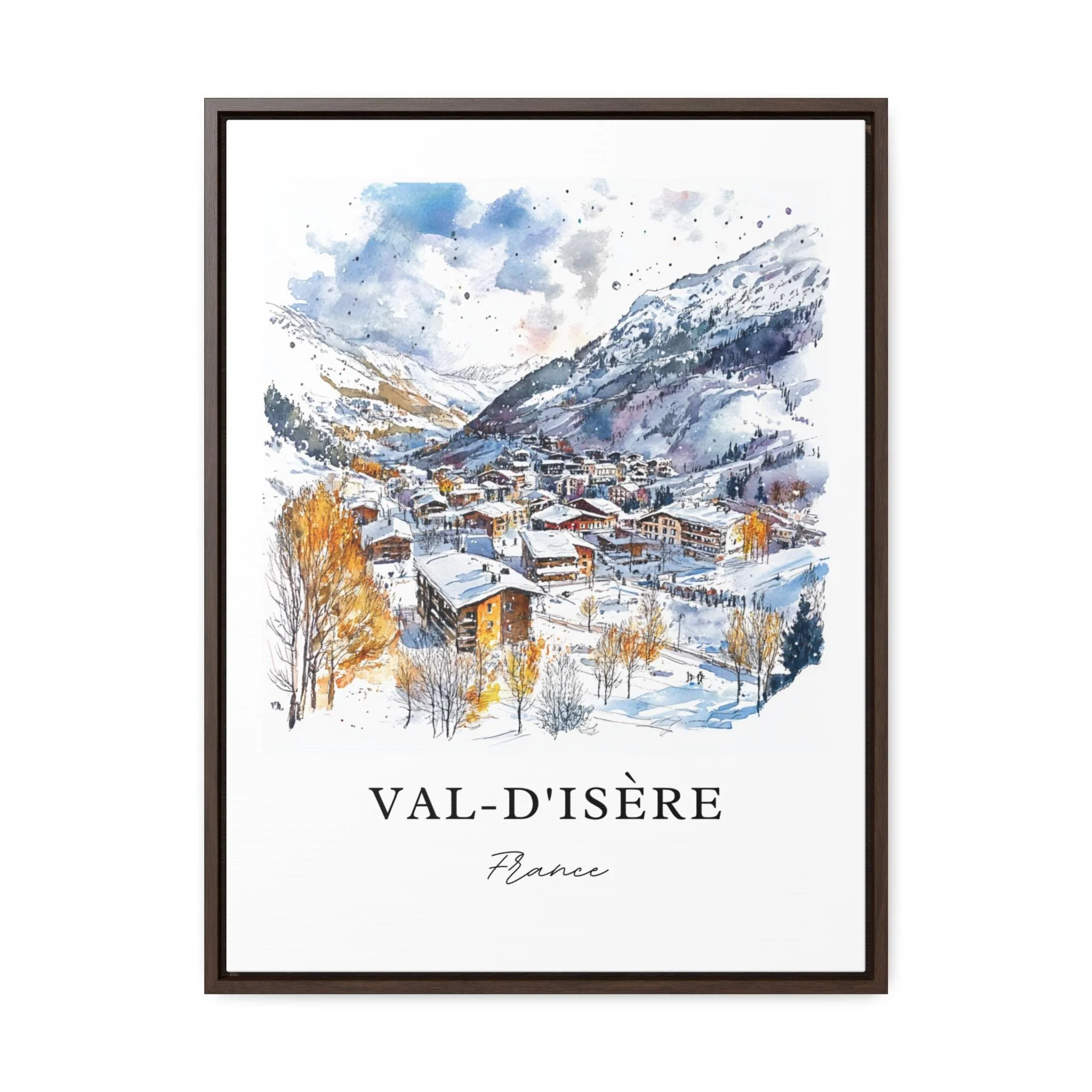 Val-d'Isère, France – Watercolor Art Print of French Alps and Tignes Espace Killy - Image 6