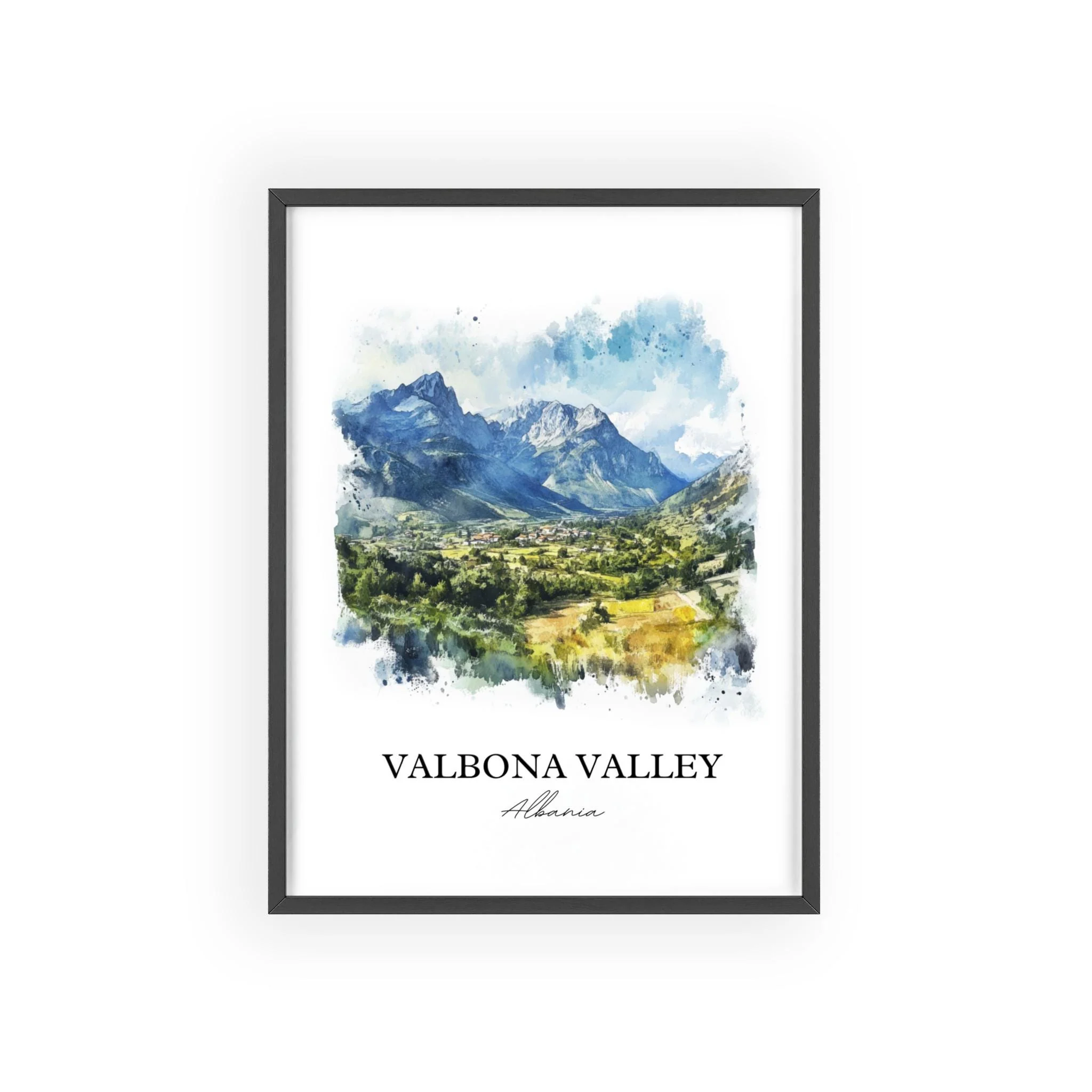 Valbona Valley, Albania – Watercolor Art Print - Image 7