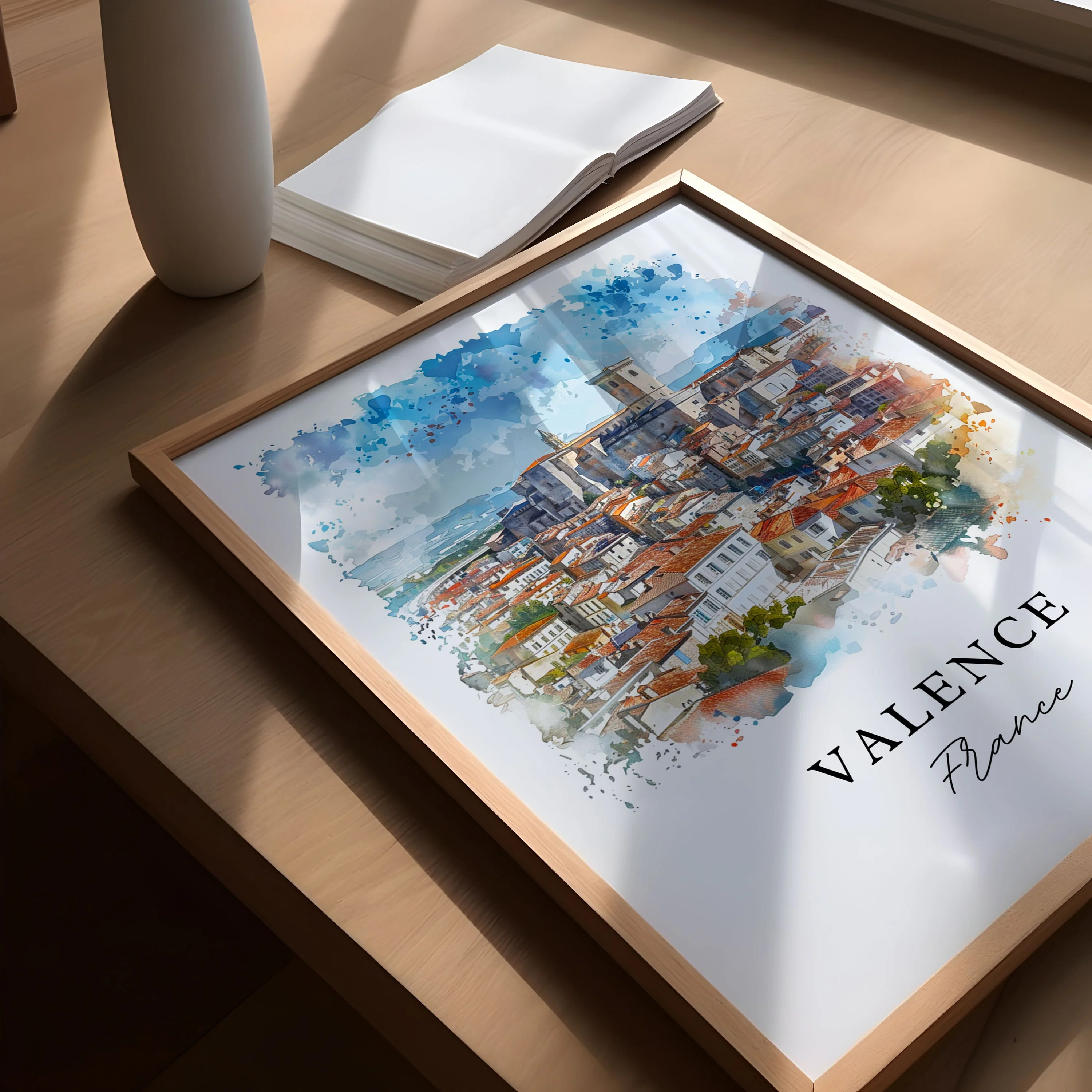 Valence, France – Watercolor Art Print - Image 3