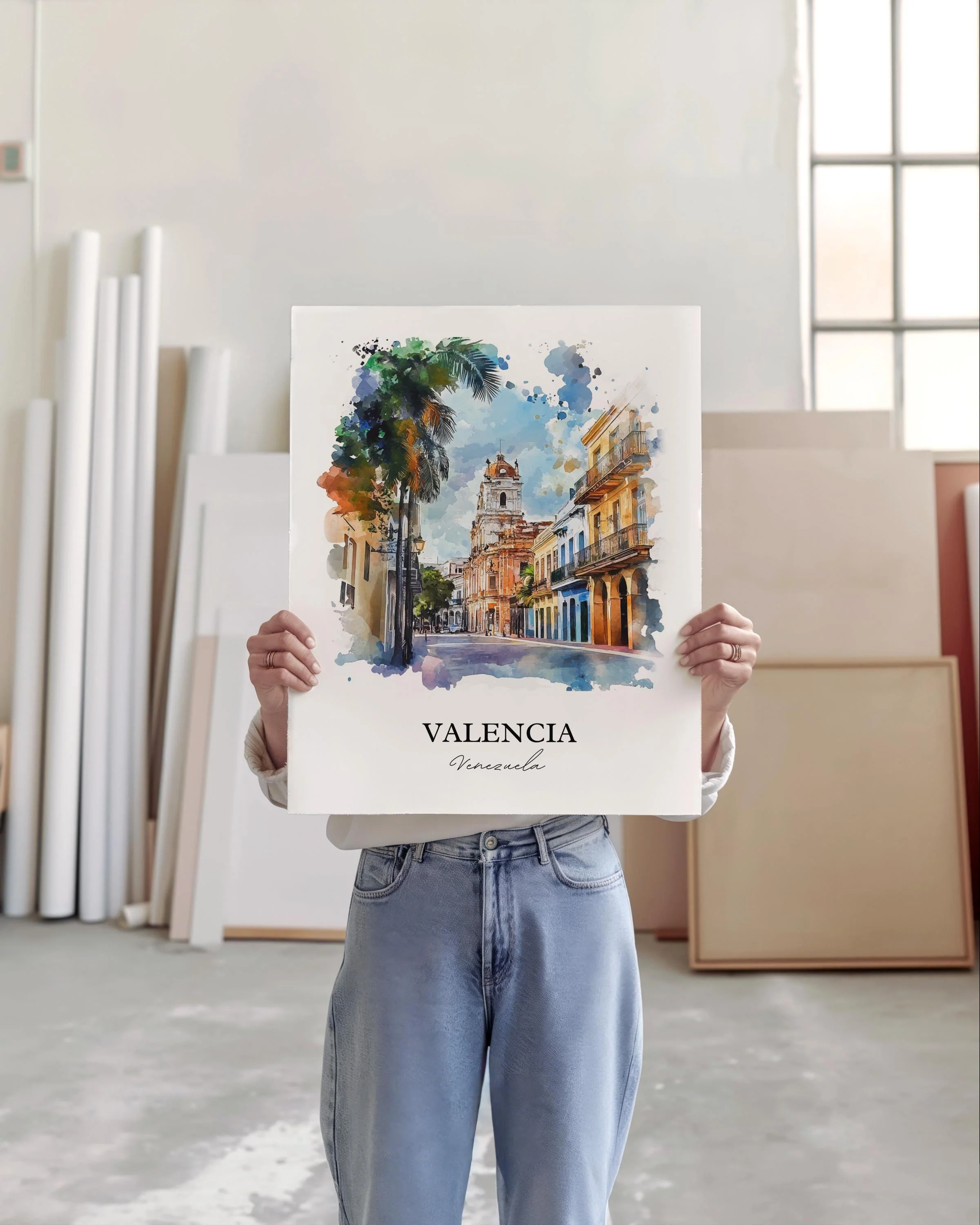 Valencia, Venezuela – Watercolor Art Print - Image 3