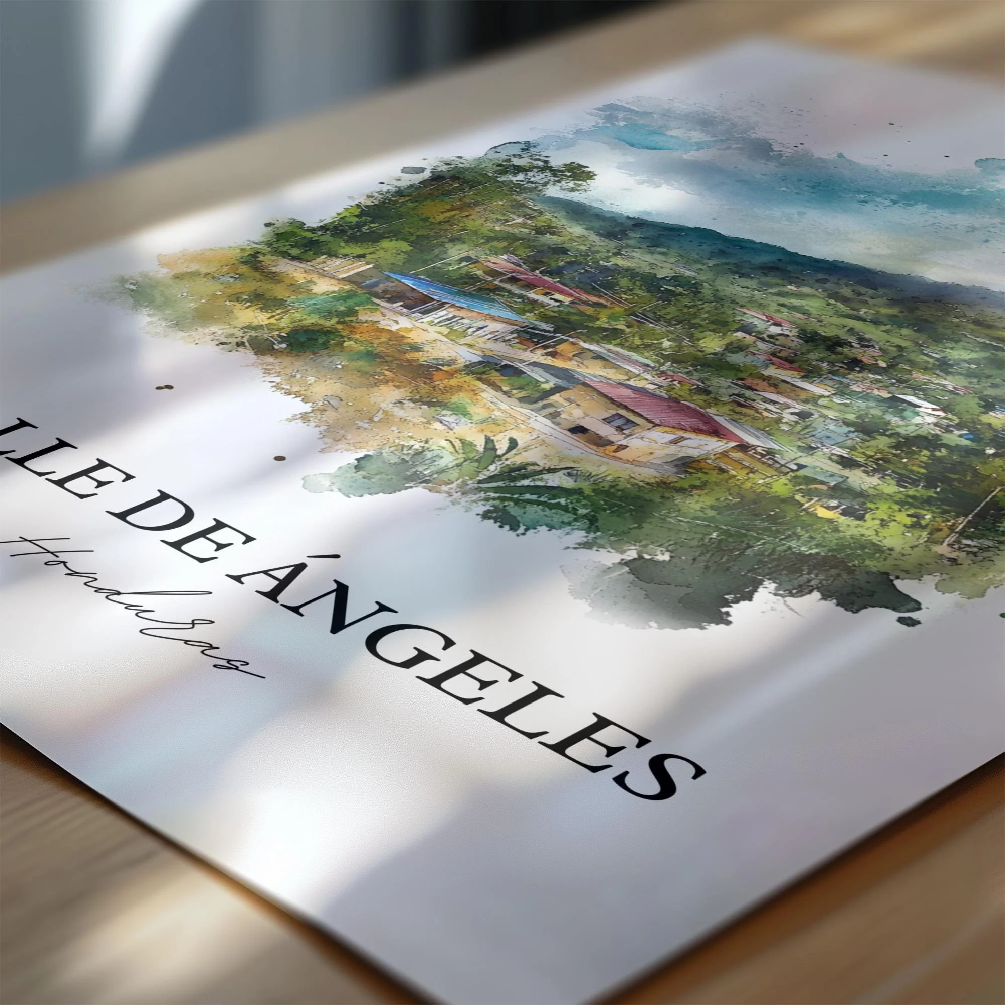 Valle de Ăngeles, Honduras â Watercolor Art Print - Image 2