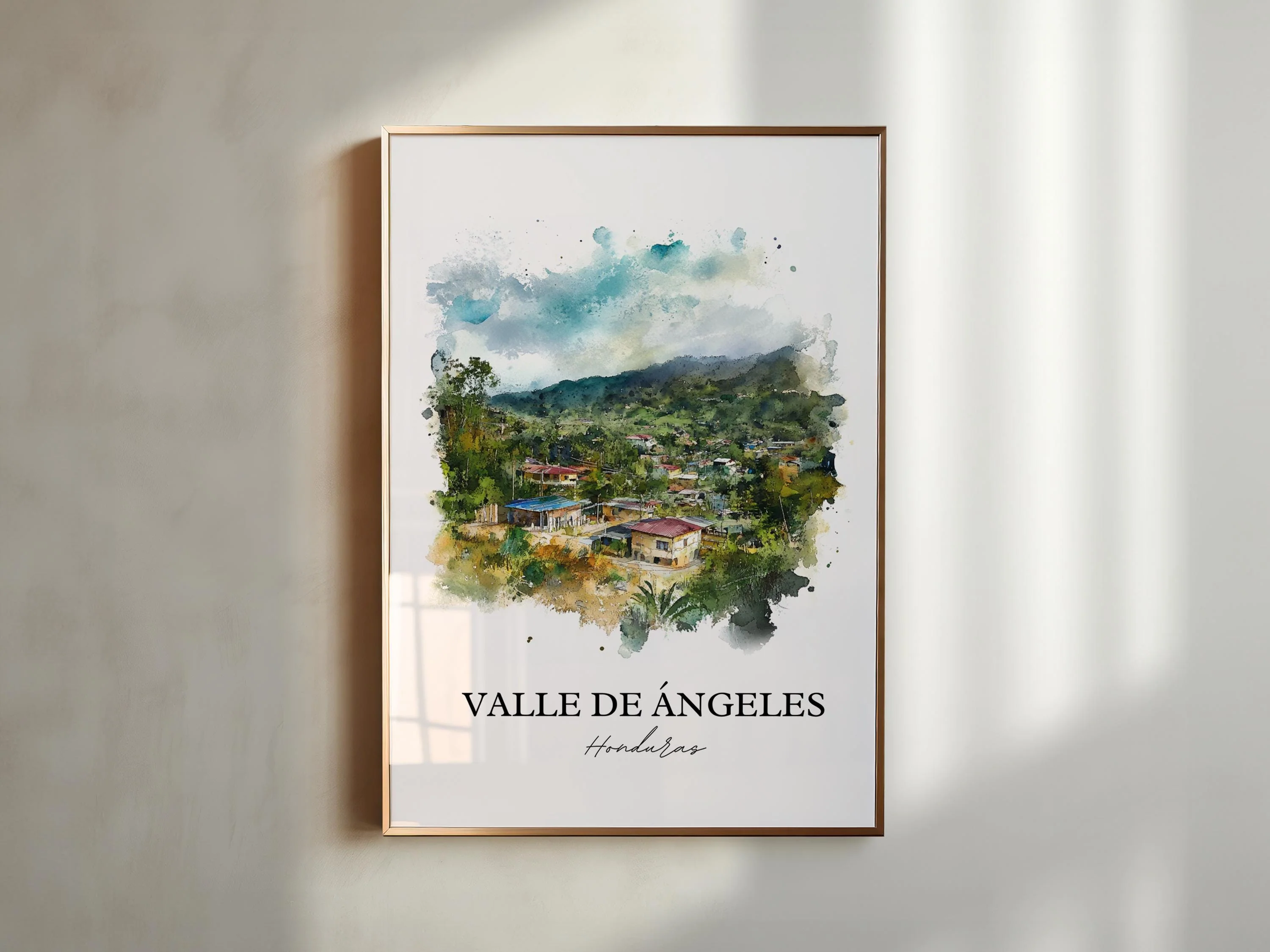 Valle de Ăngeles, Honduras â Watercolor Art Print - Image 3