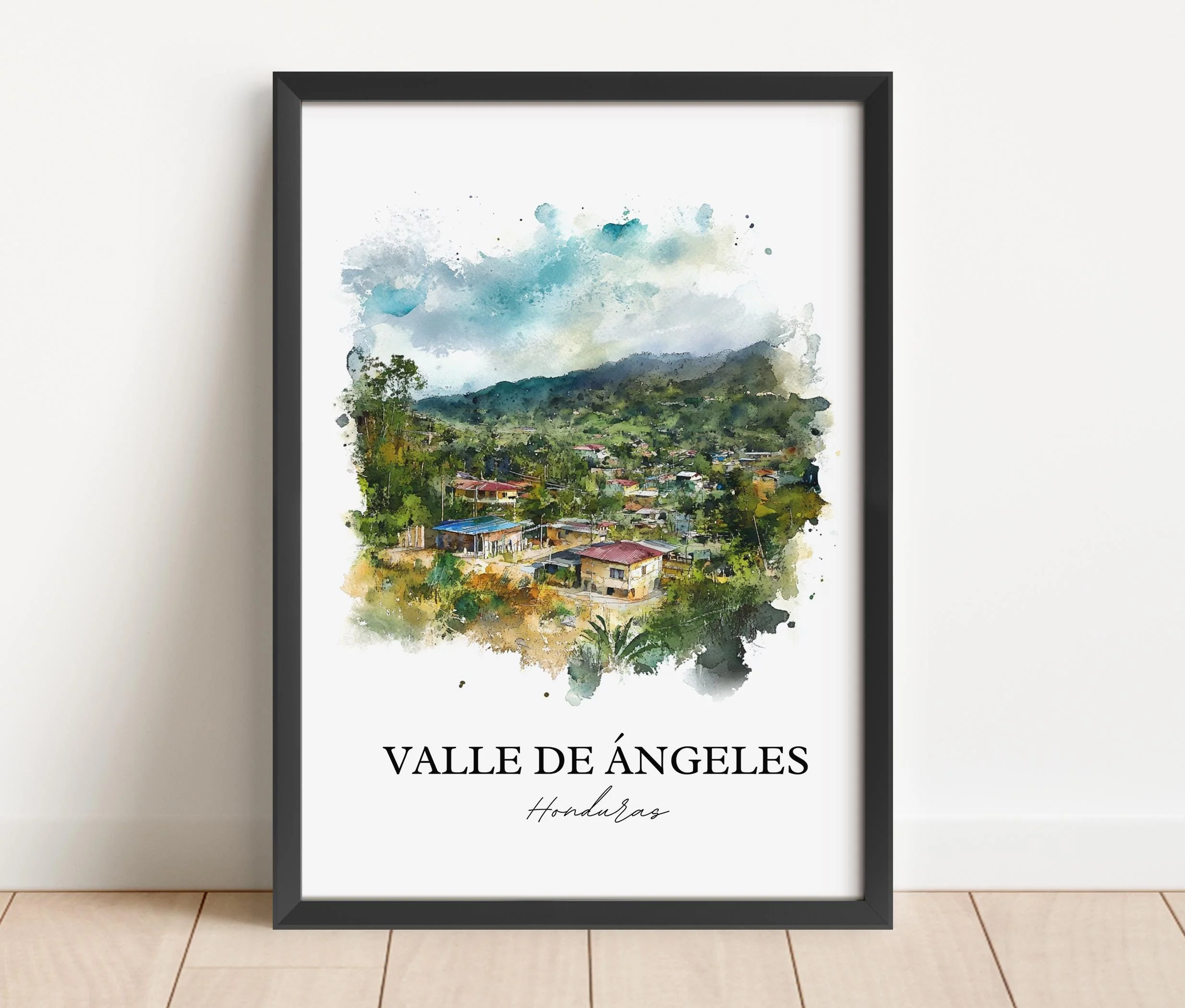 Valle de Ăngeles, Honduras â Watercolor Art Print - Image 6
