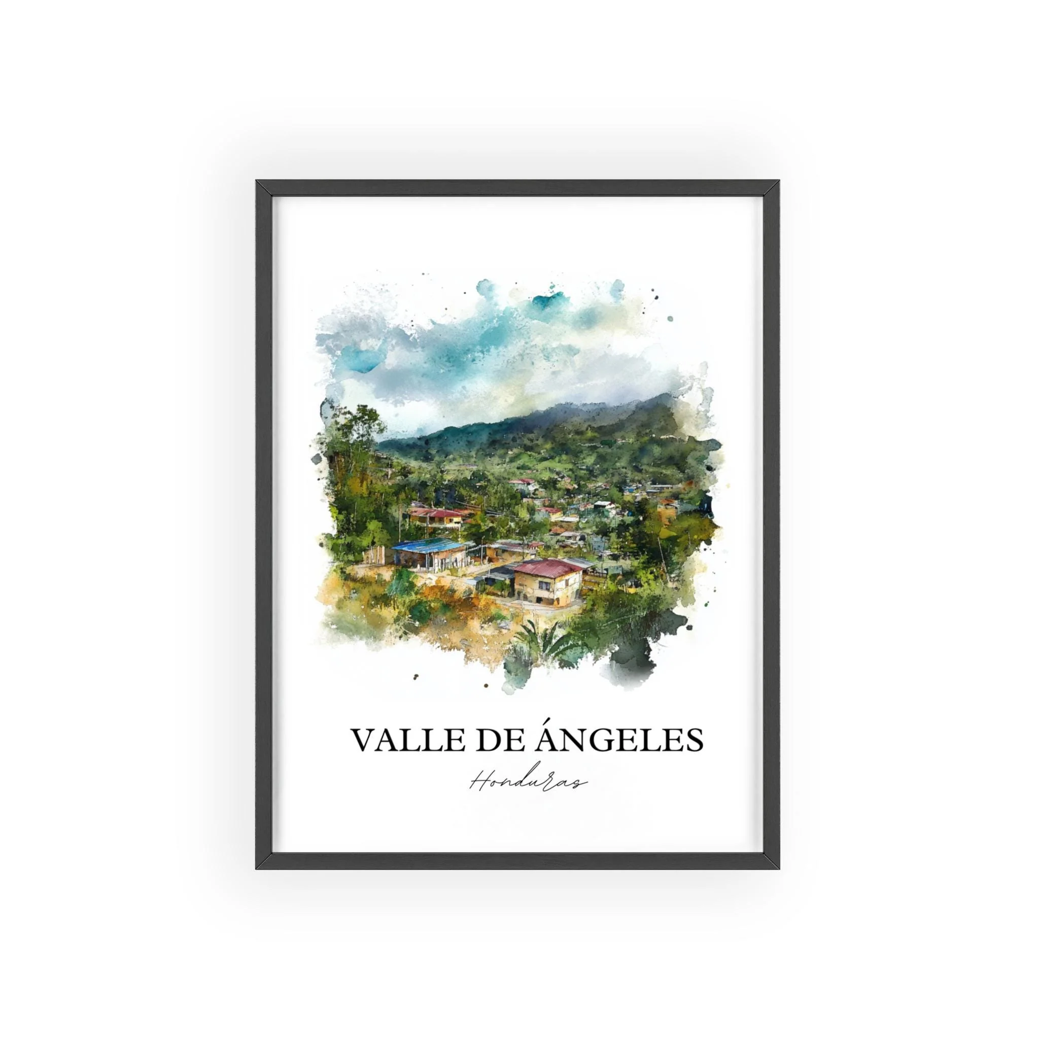 Valle de Ăngeles, Honduras â Watercolor Art Print - Image 7