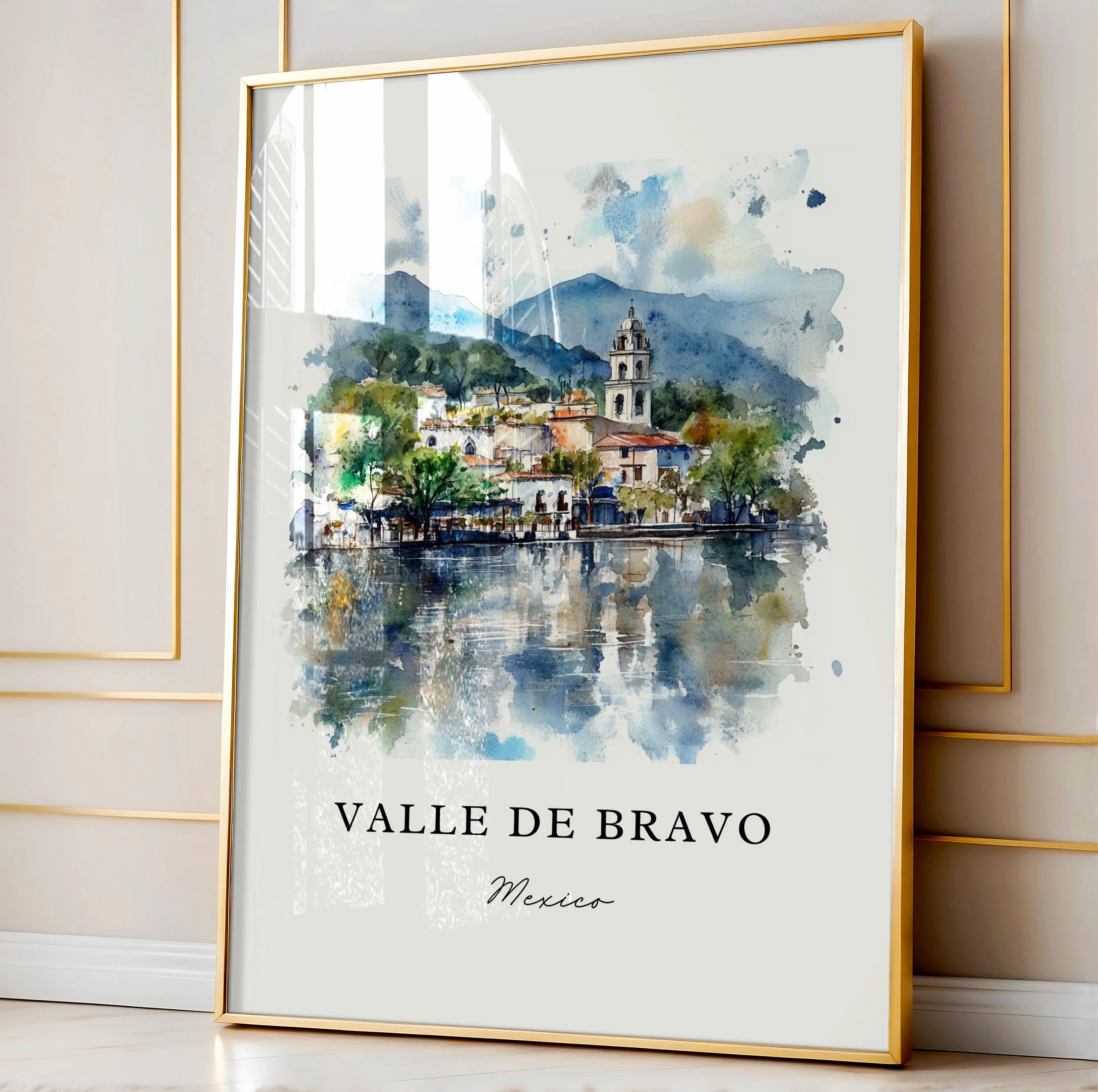 Valle De Bravo, Mexico – Watercolor Art Print - Image 5