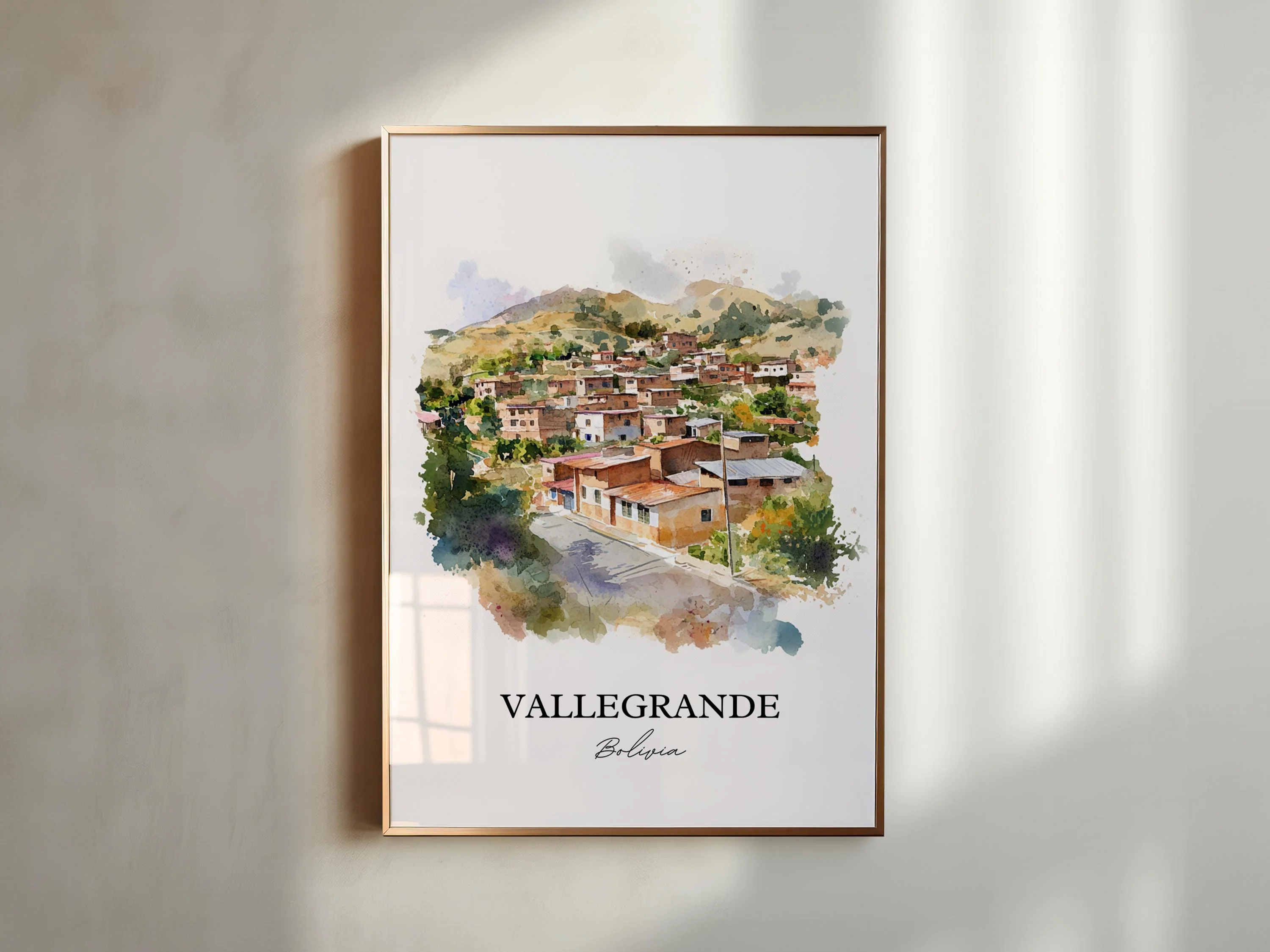Vallegrande, Bolivia – Watercolor Art Print - Image 3