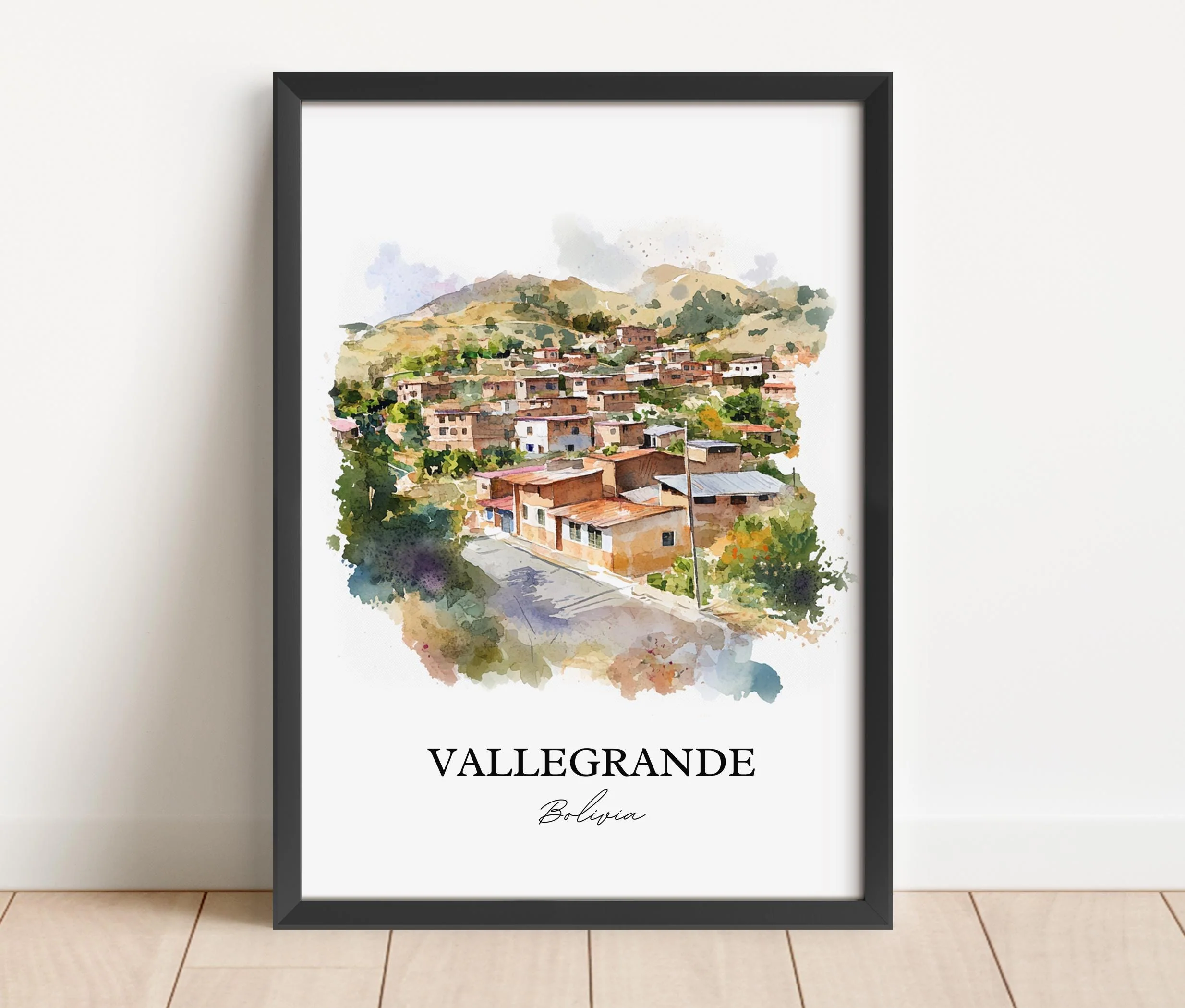 Vallegrande, Bolivia – Watercolor Art Print - Image 4