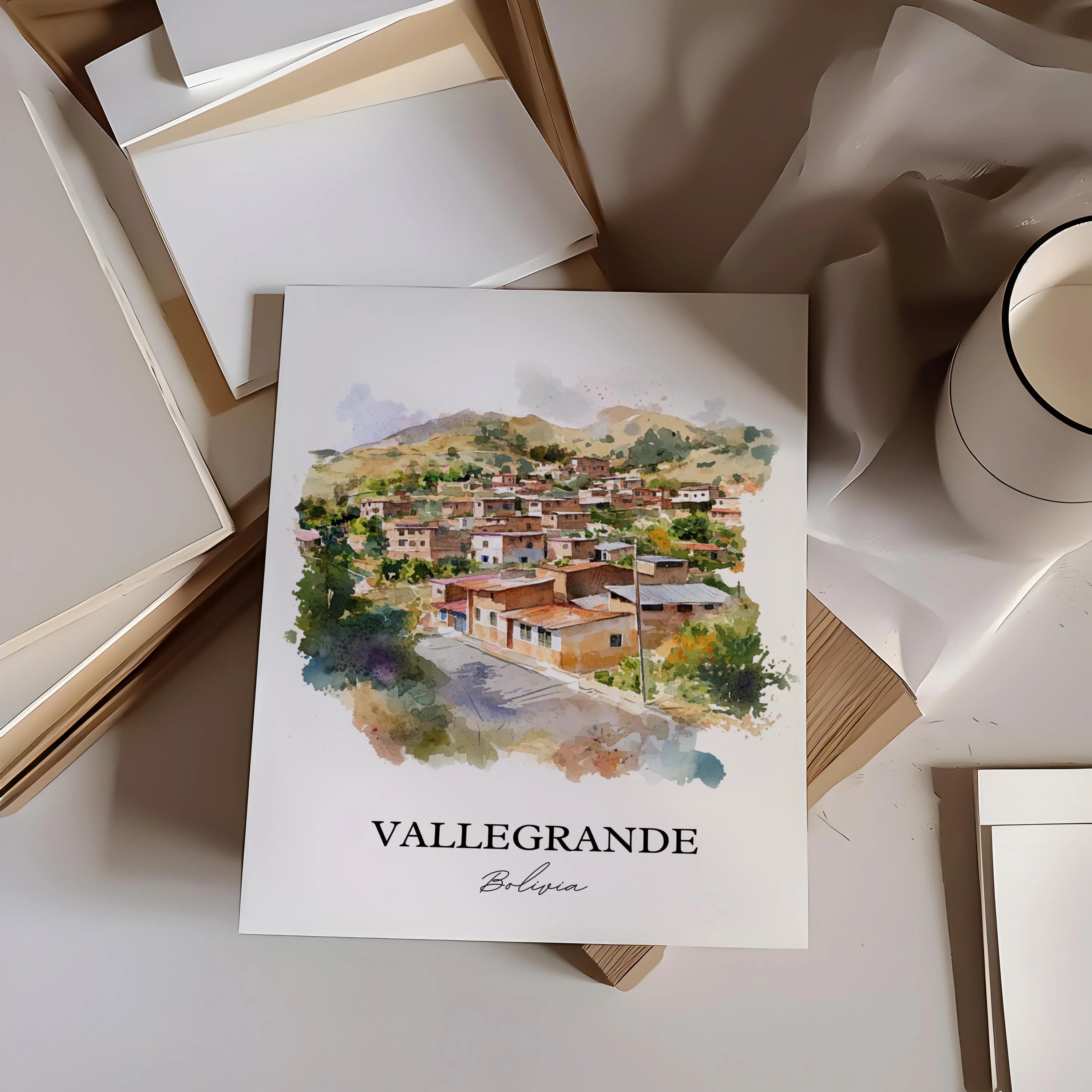 Vallegrande, Bolivia – Watercolor Art Print - Image 6