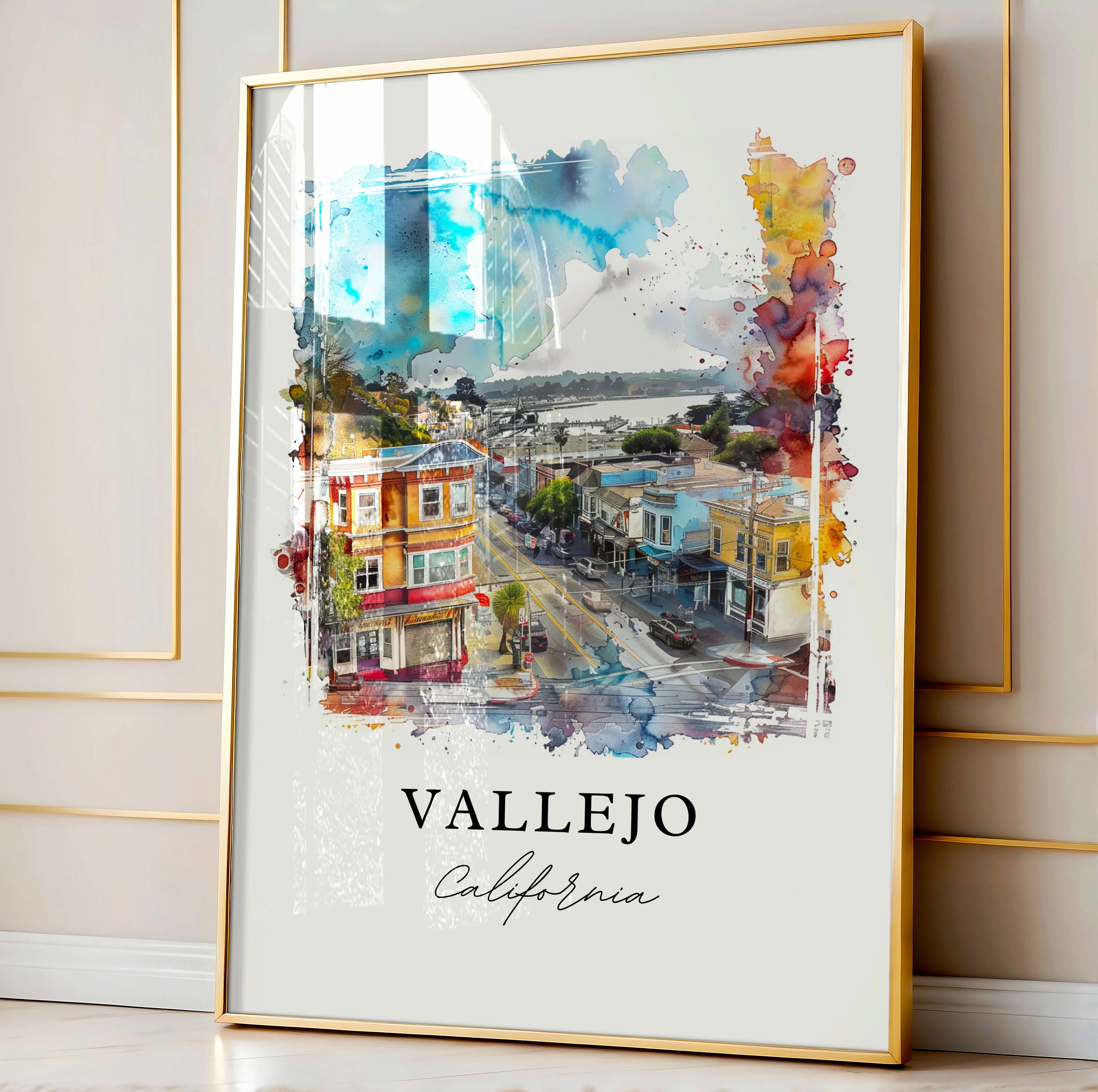 Vallejo, California – Watercolor Art Print - Image 5
