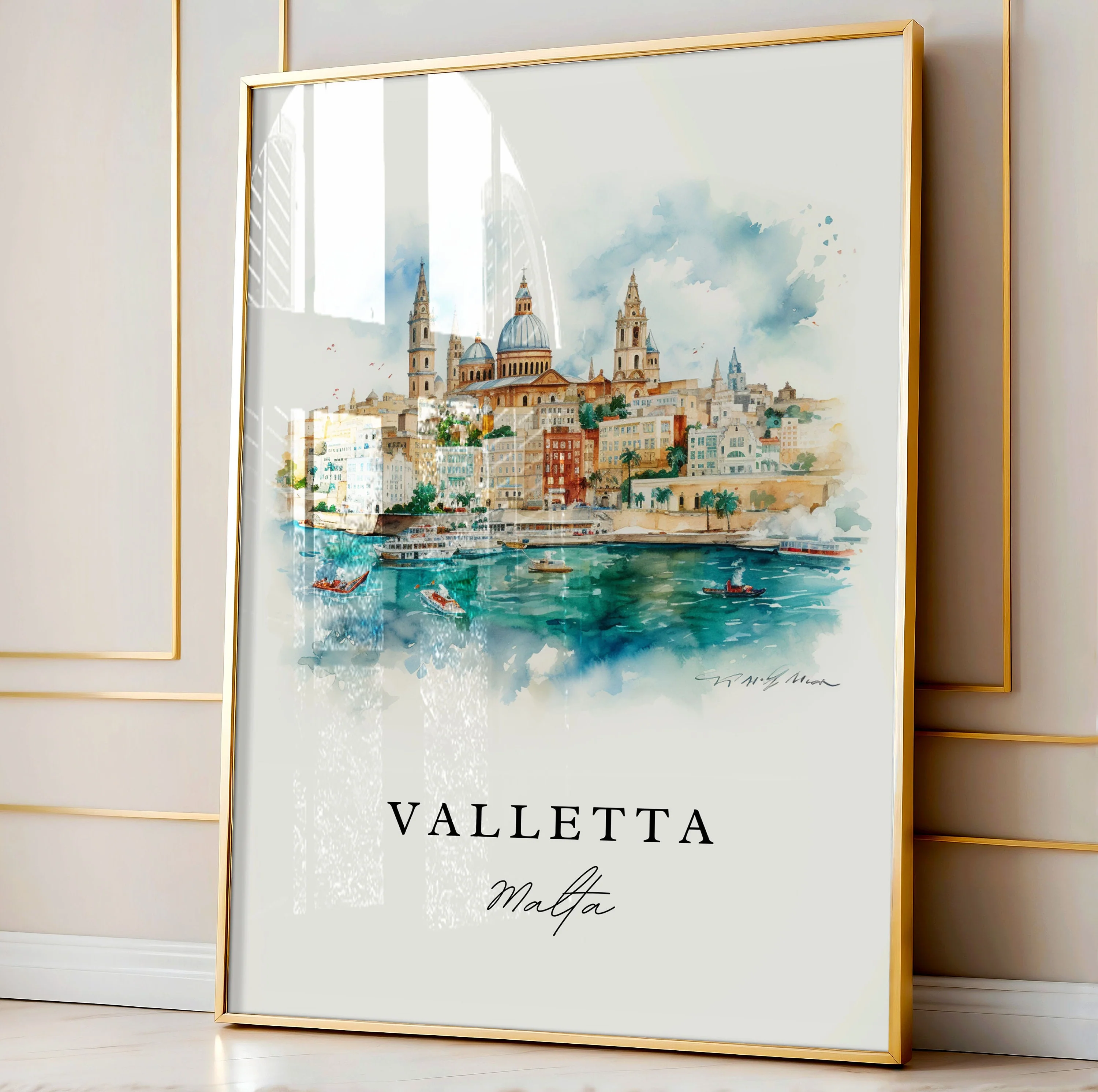Valletta, Malta – Watercolor Art Print - Image 4