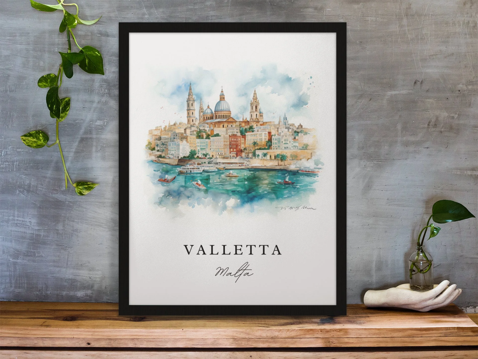 Valletta, Malta – Watercolor Art Print - Image 6