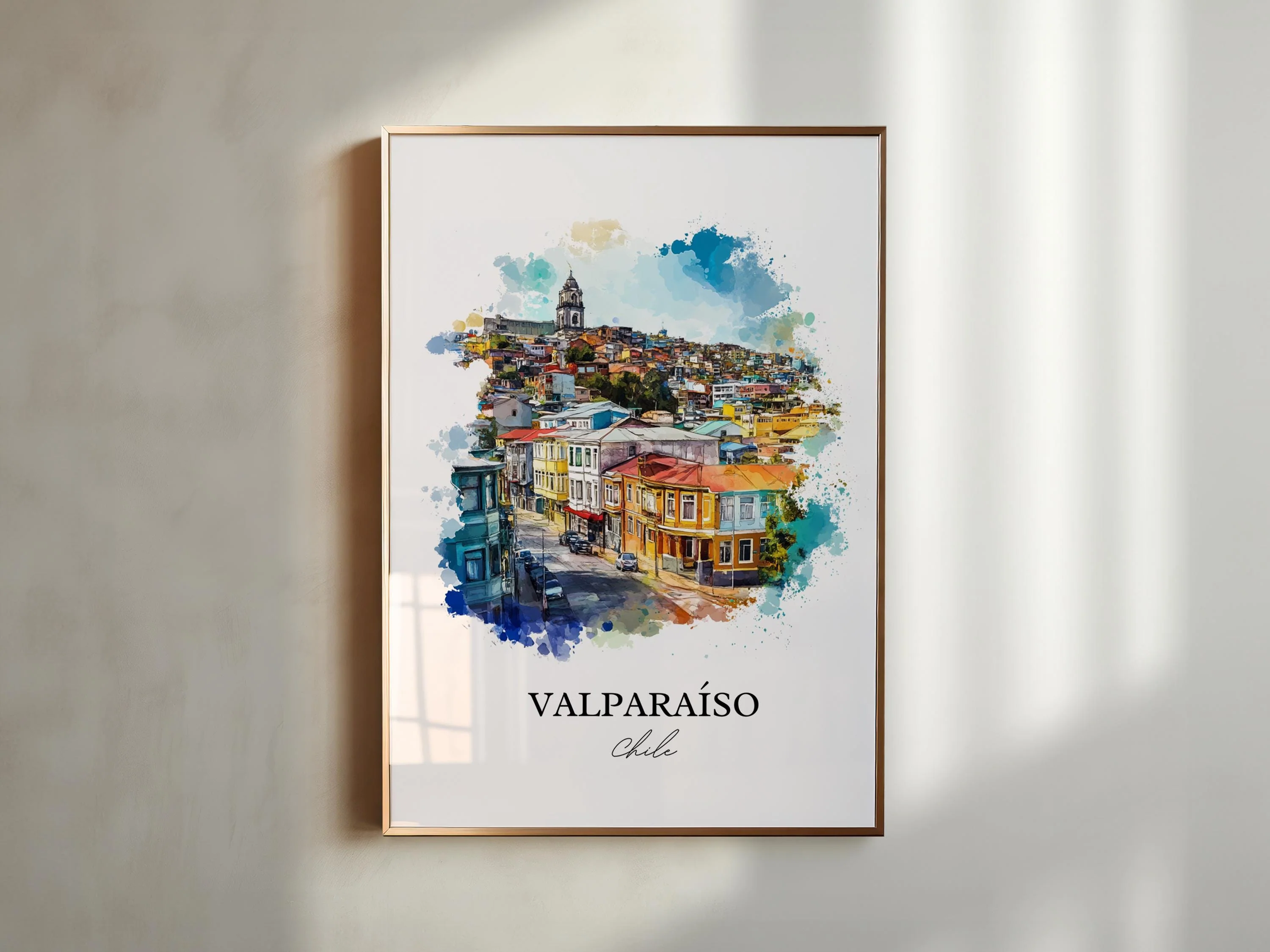 Valparaíso, Chile – Watercolor Art Print - Image 3