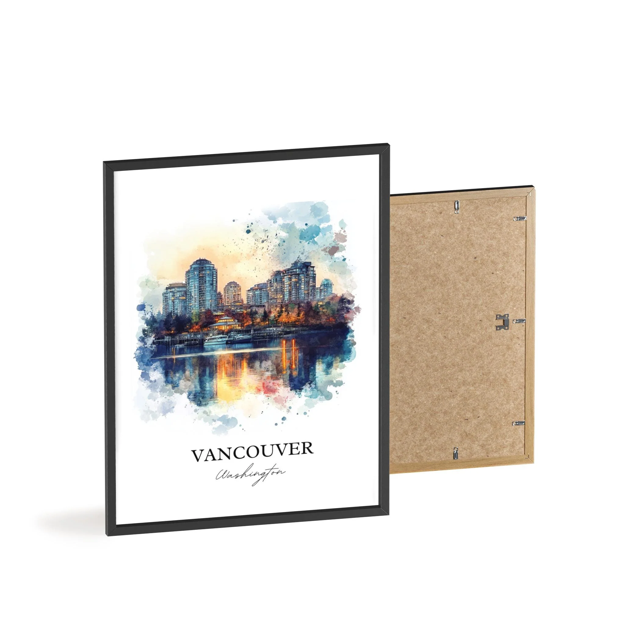 Vancouver, USA – Watercolor Art Print of Columbia River, Washington - Image 8