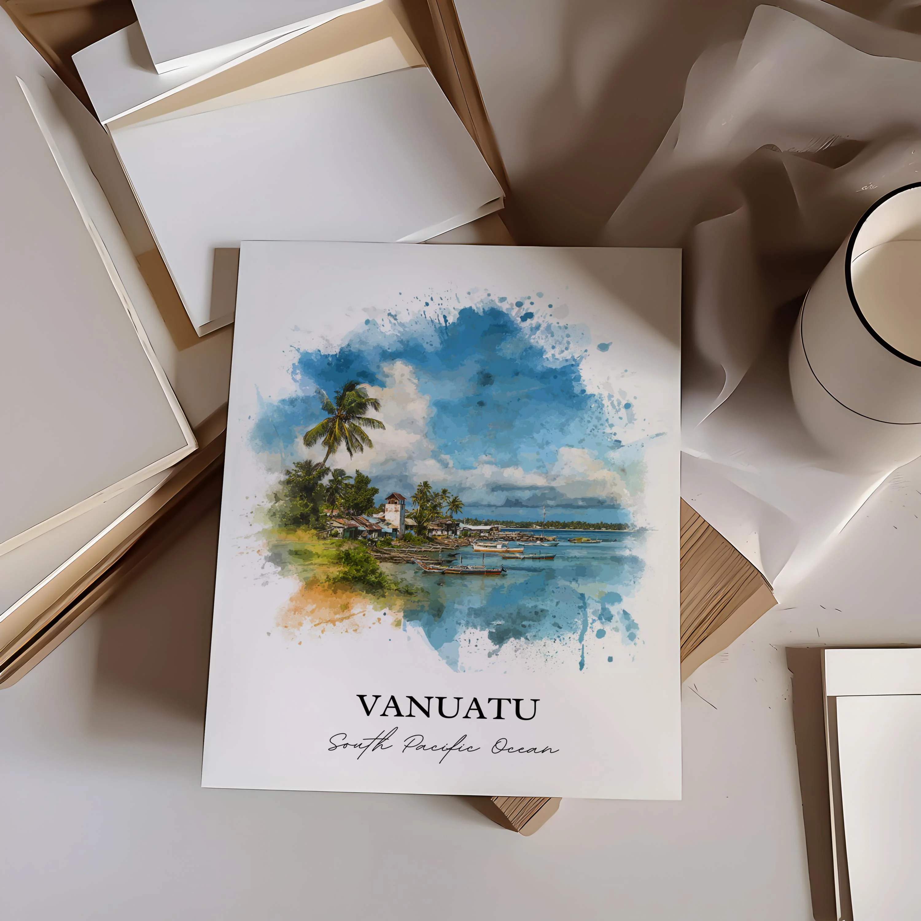 Vanuatu, Vanuatu – Watercolor Art Print - Image 4