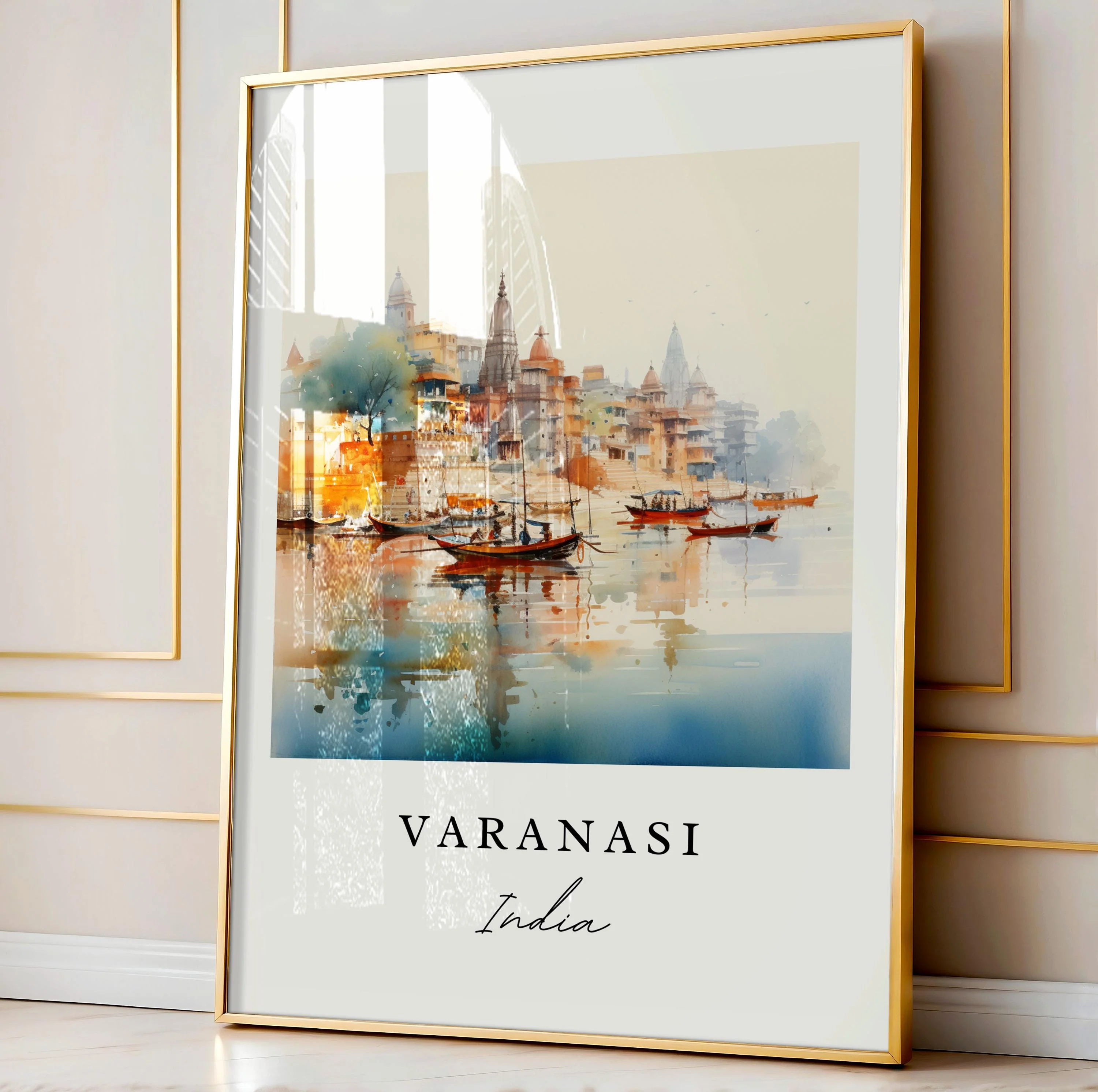 Varanasi, India – Watercolor Art Print - Image 3