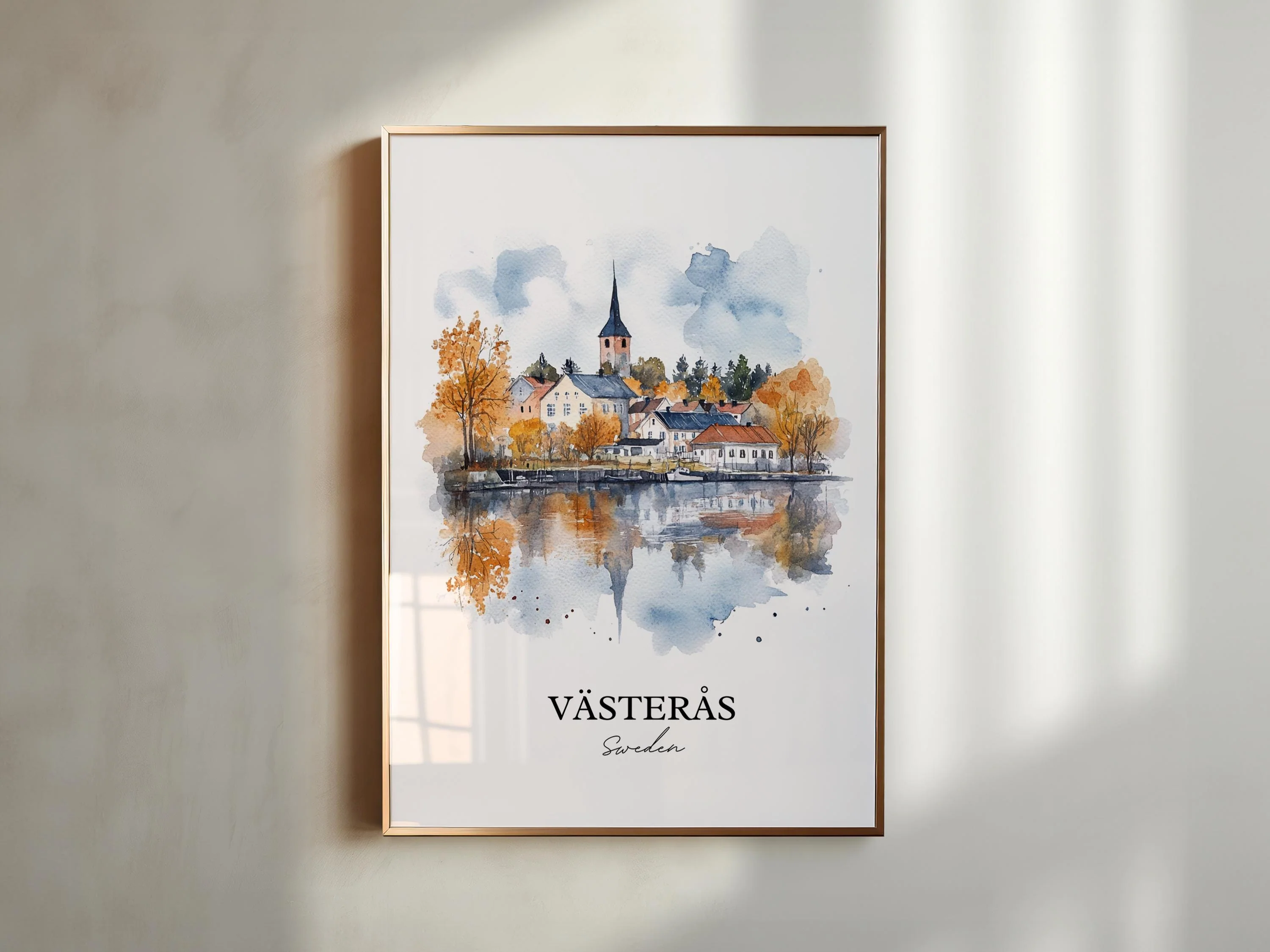 Vasteras, Sweden – Watercolor Art Print - Image 5