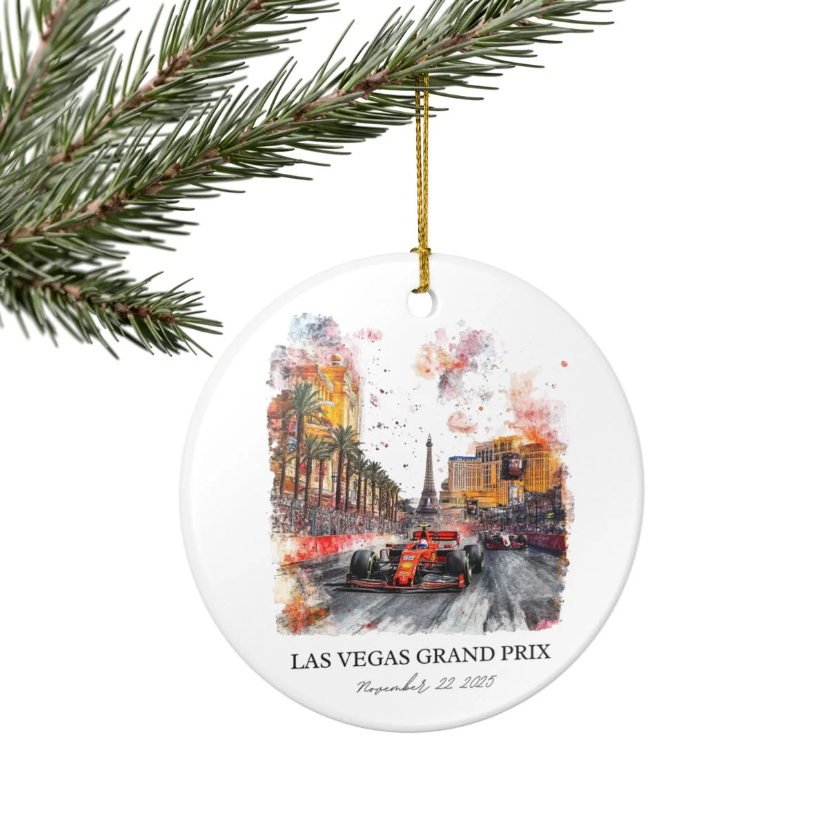 Vegas F1 Ornament: Unique F1 Las Vegas Souvenir, Vegas Strip F1 Xmas Decor, and Formula 1 Enthusiast Christmas Gift - Image 5
