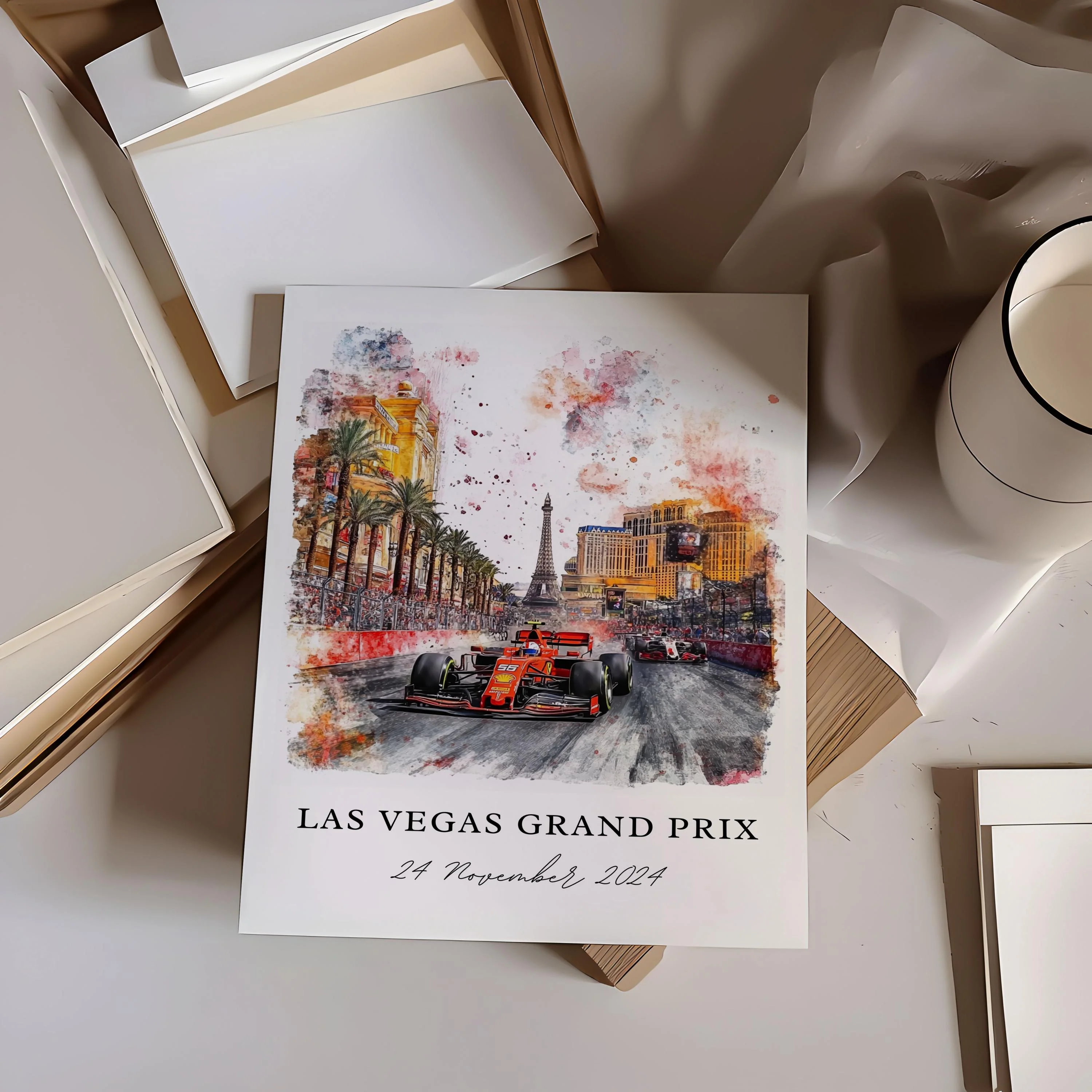 Las Vegas, USA – Watercolor Art Print - Image 2