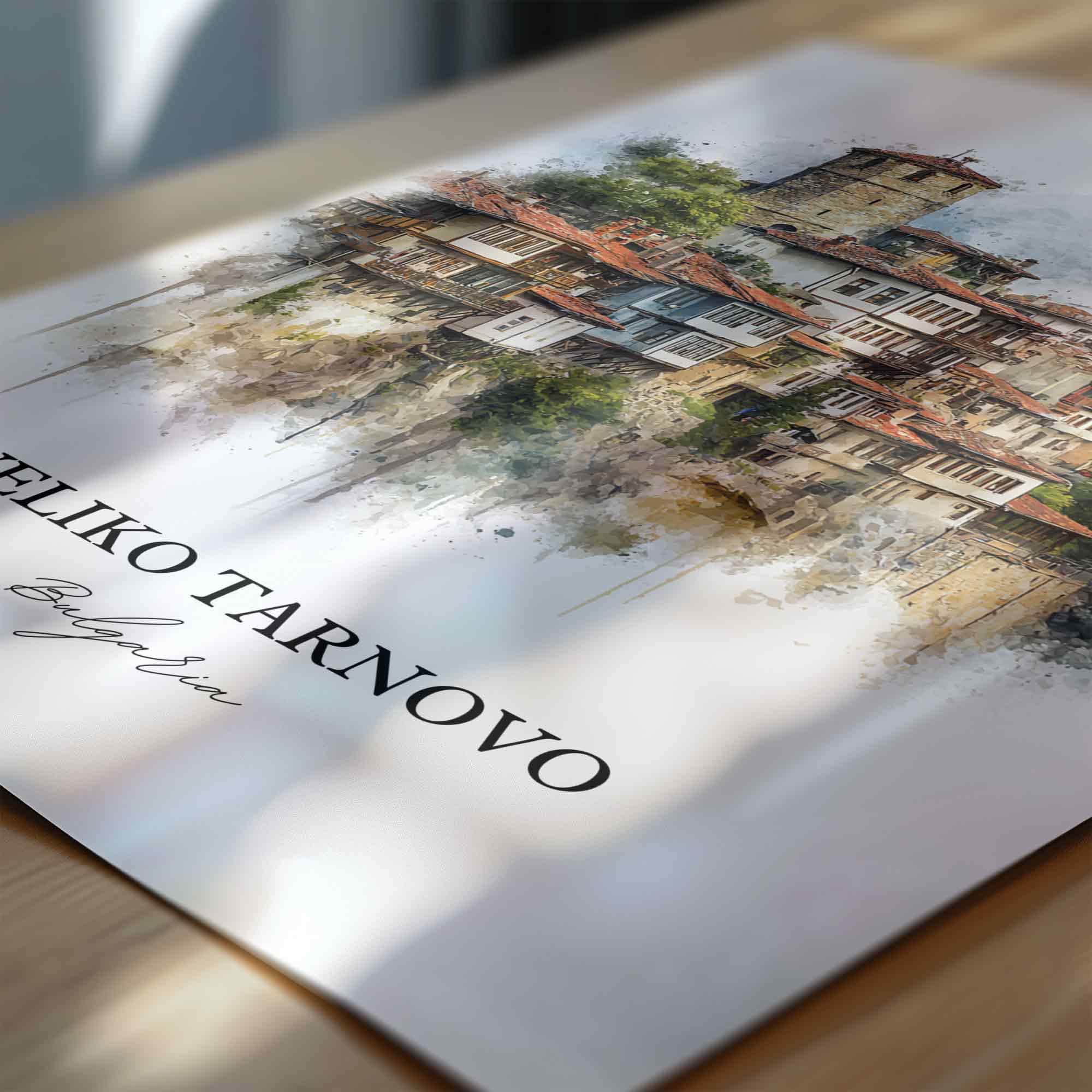 Veliko Tarnovo, Bulgaria – Watercolor Art Print - Image 2