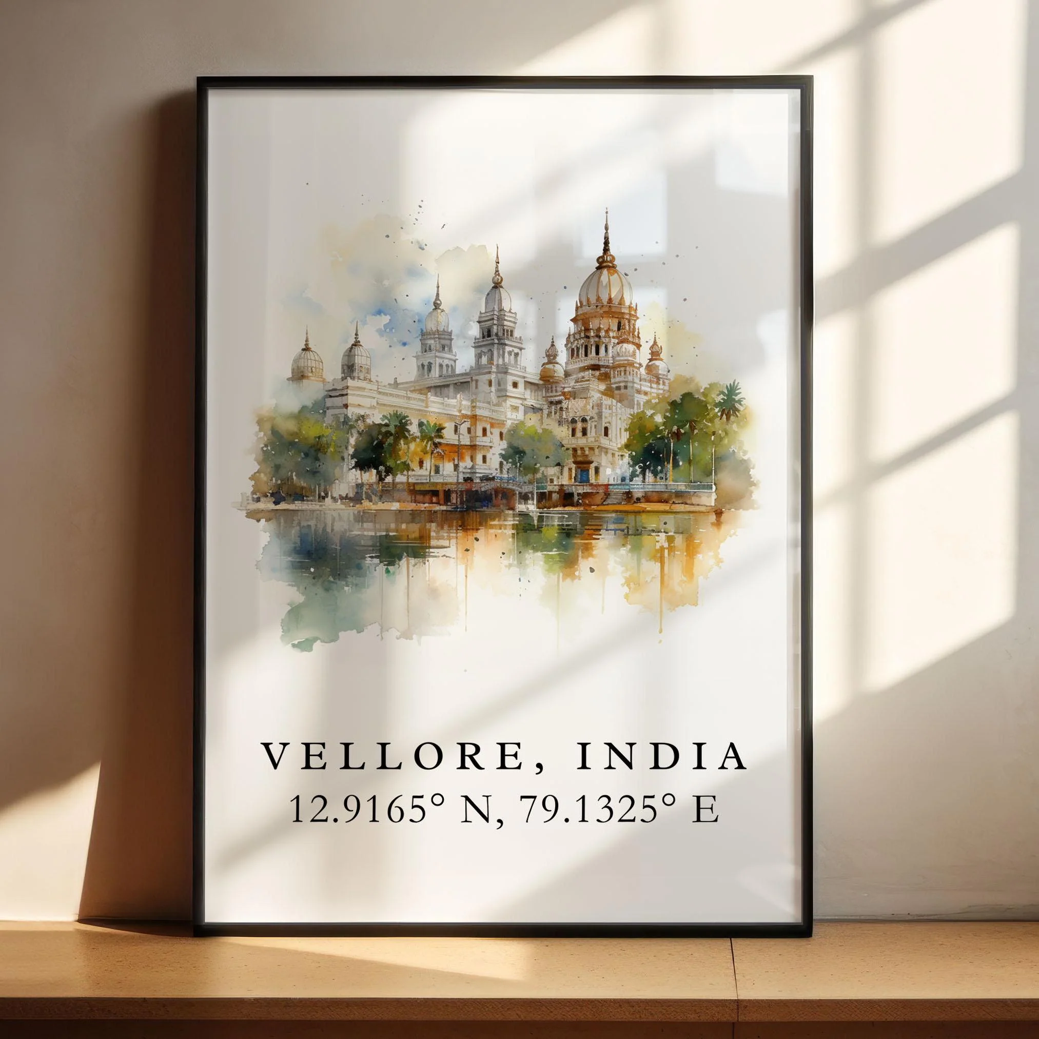 Vellore, India – Watercolor Art Print
