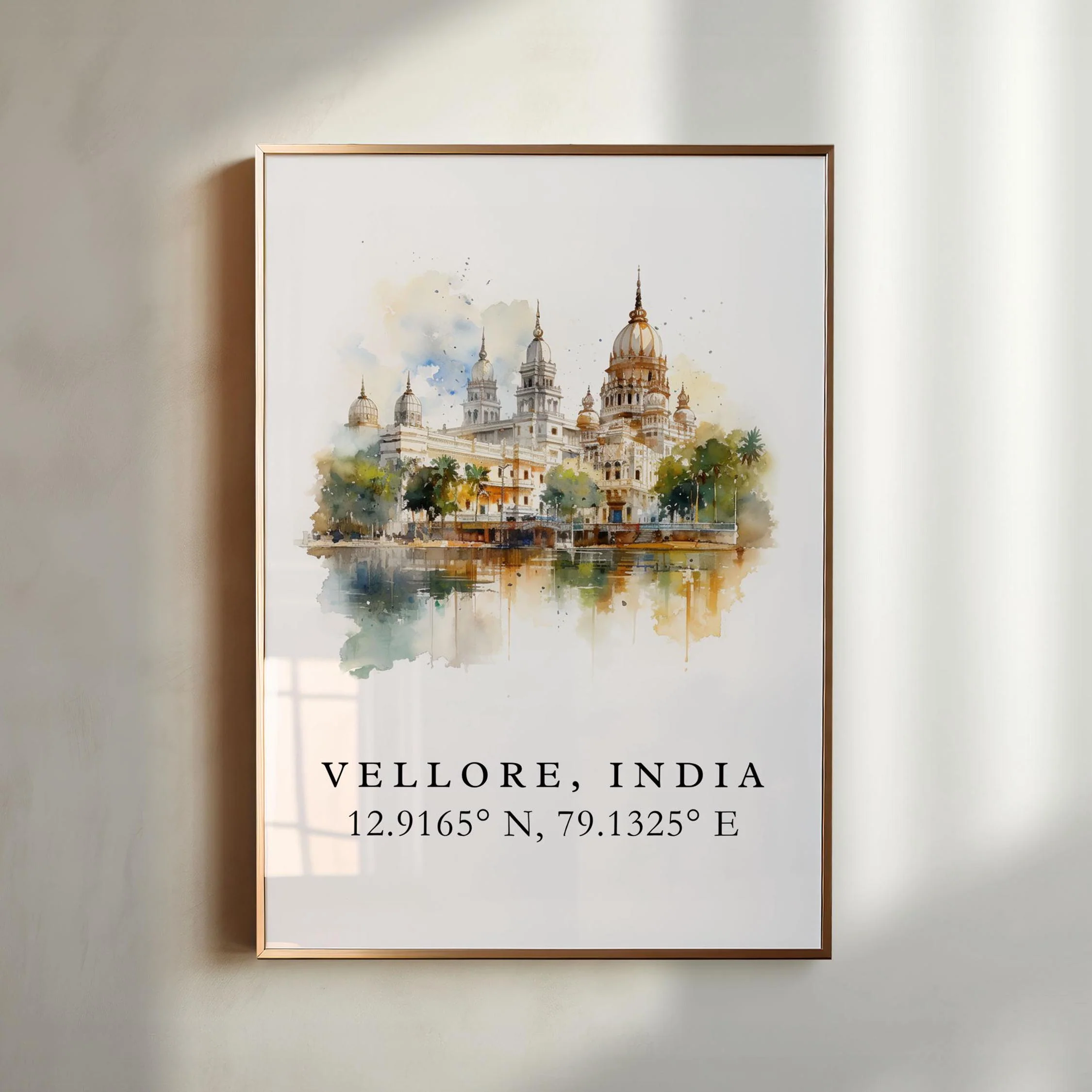 Vellore, India – Watercolor Art Print - Image 3