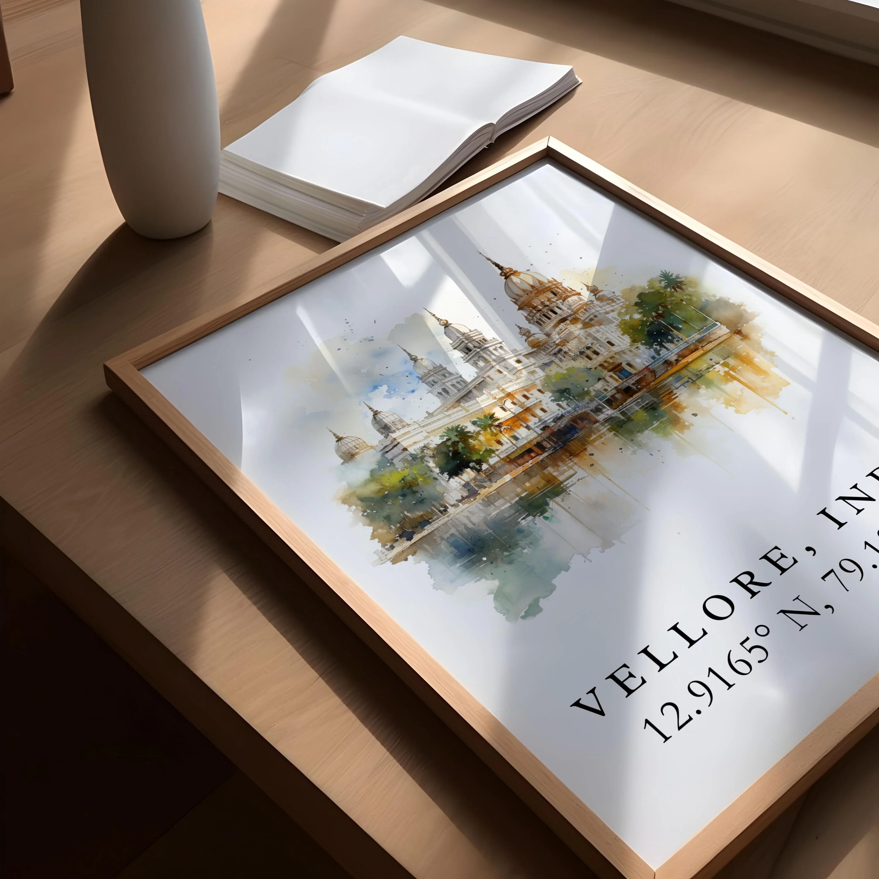 Vellore, India – Watercolor Art Print - Image 4