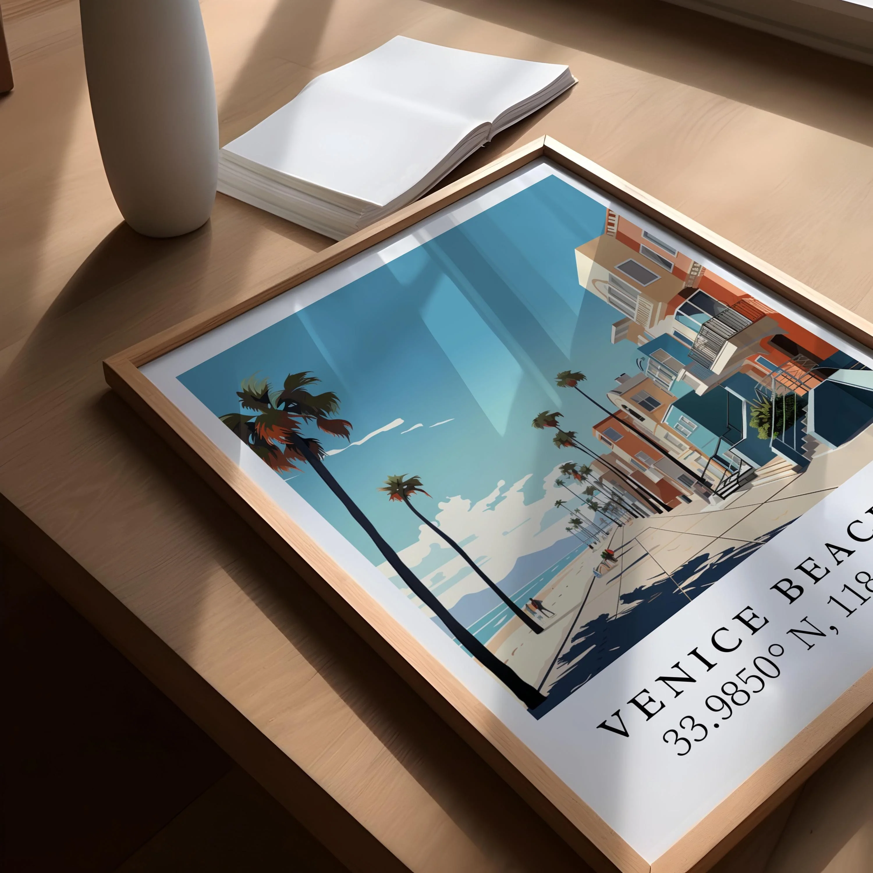 Venice Beach, California – Watercolor Art Print - Image 3