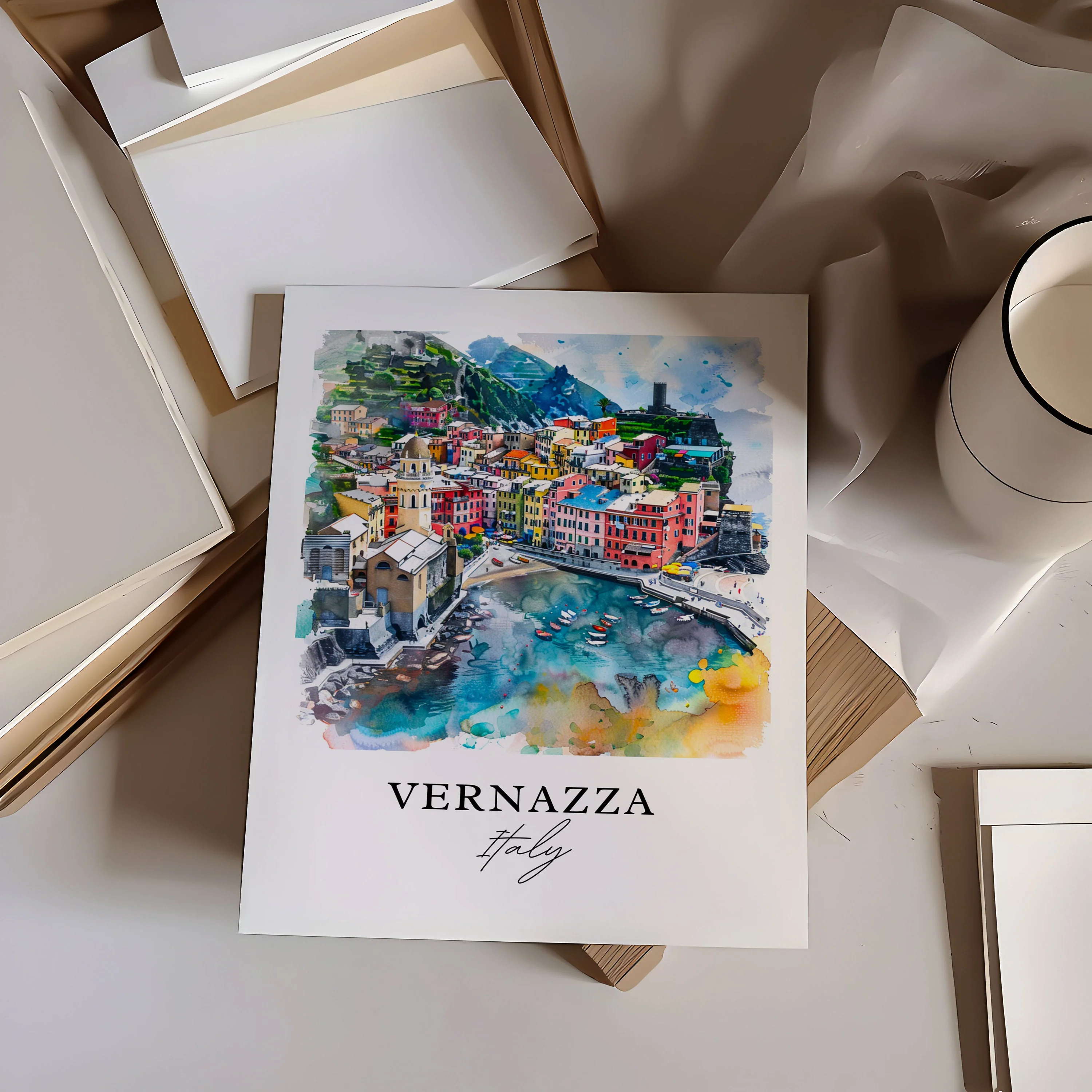 Vernazza, Italy – Watercolor Art Print - Image 2