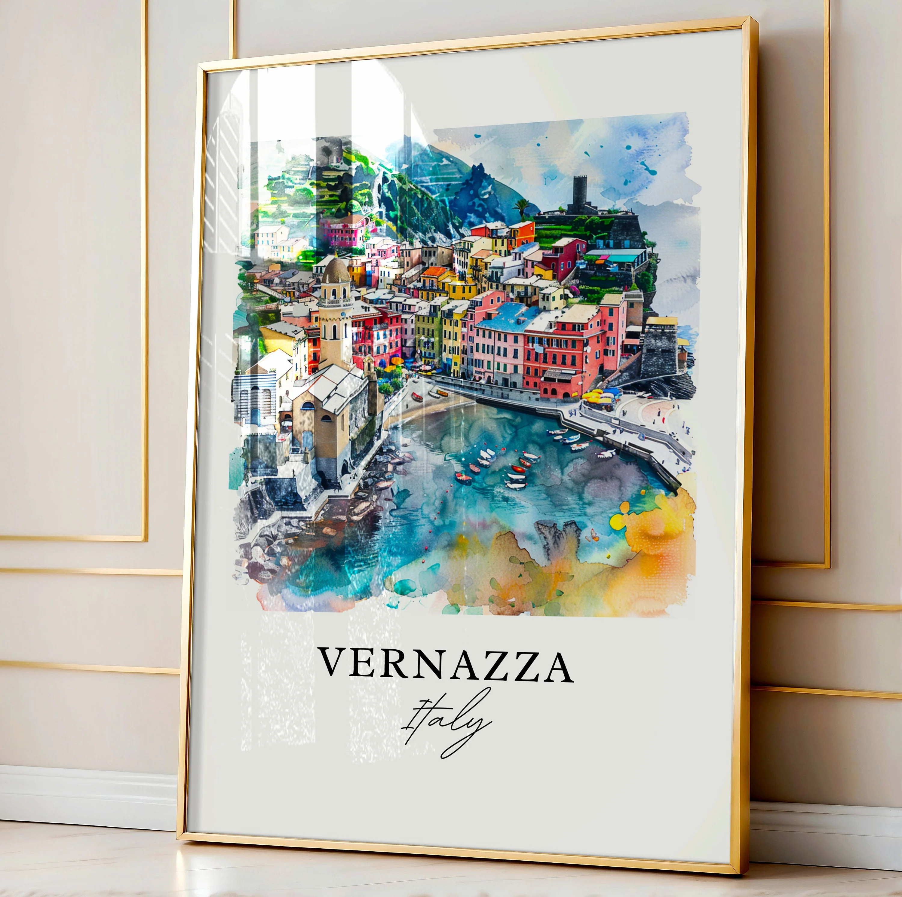 Vernazza, Italy – Watercolor Art Print - Image 4