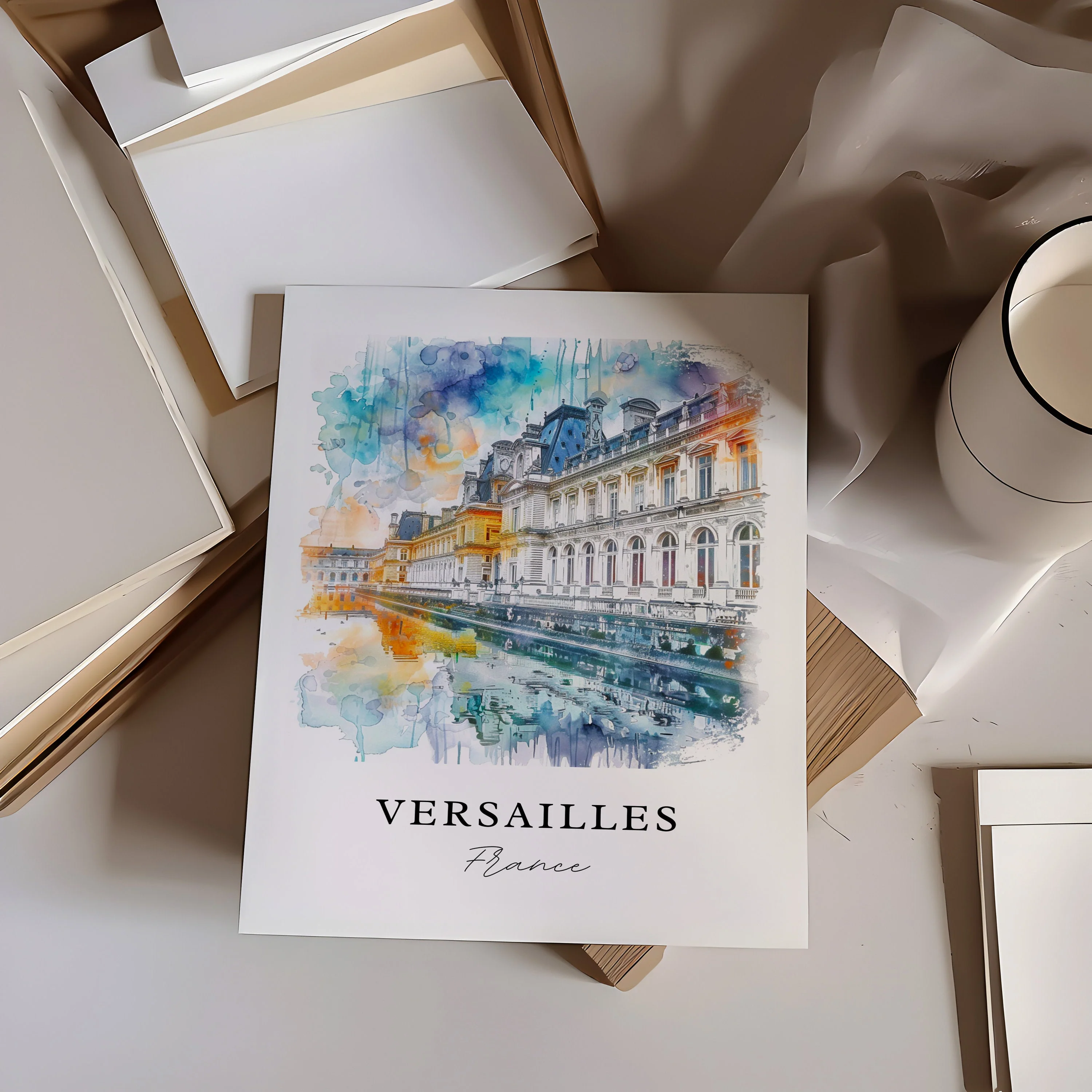 Versailles, France – Watercolor Art Print - Image 2