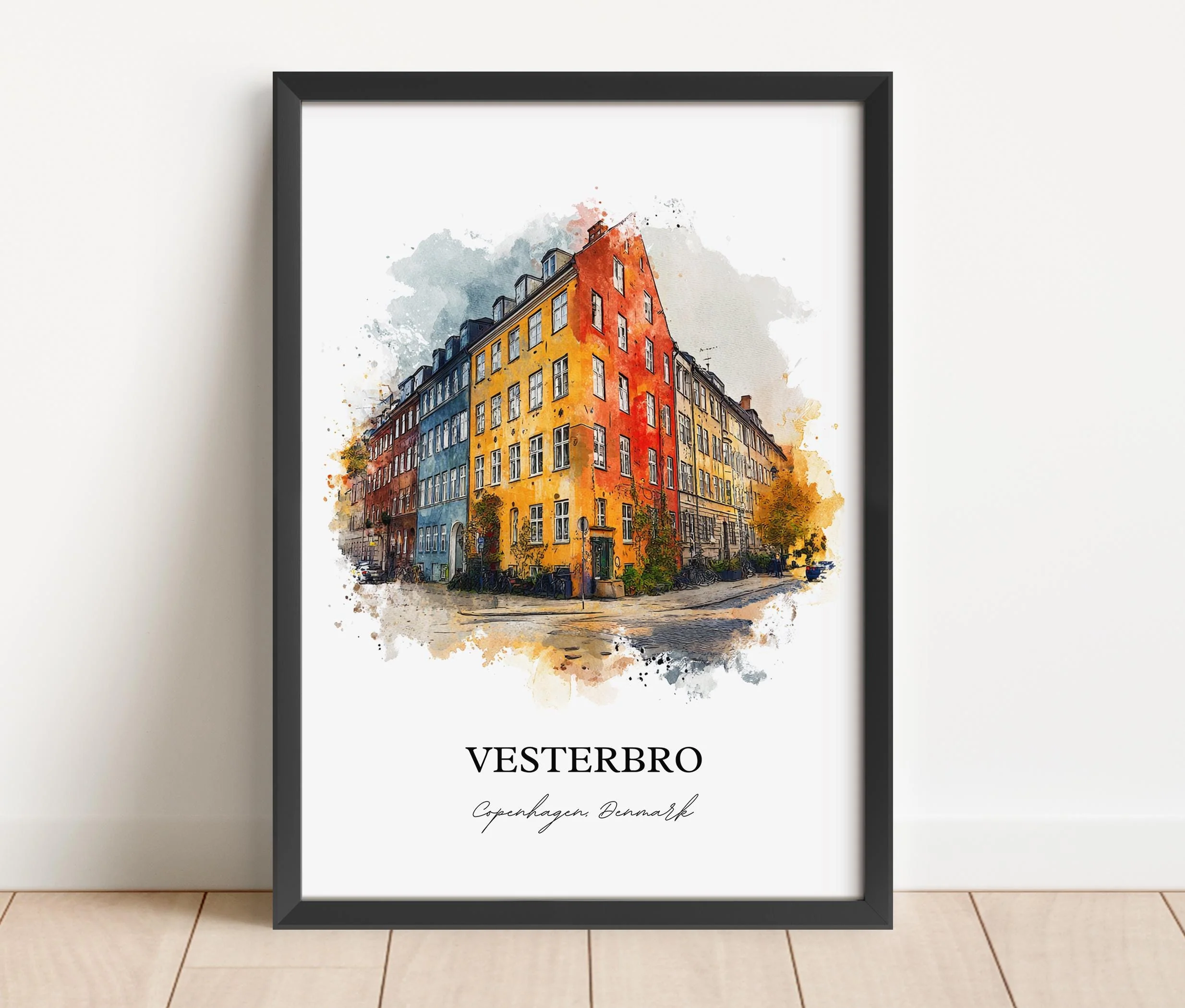 Vesterbro, Denmark – Watercolor Art Print - Image 4